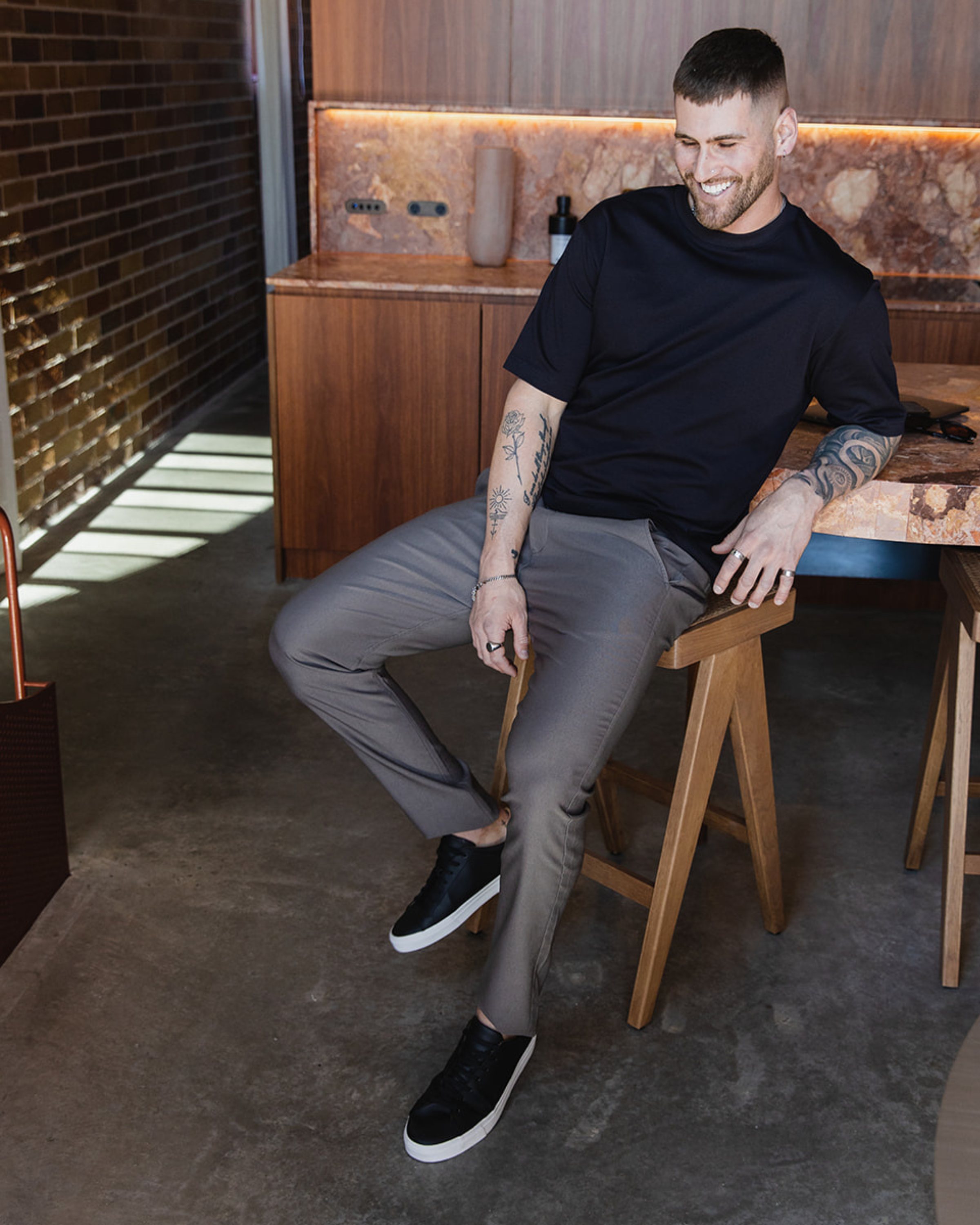 Chinos taupe à coupe slim