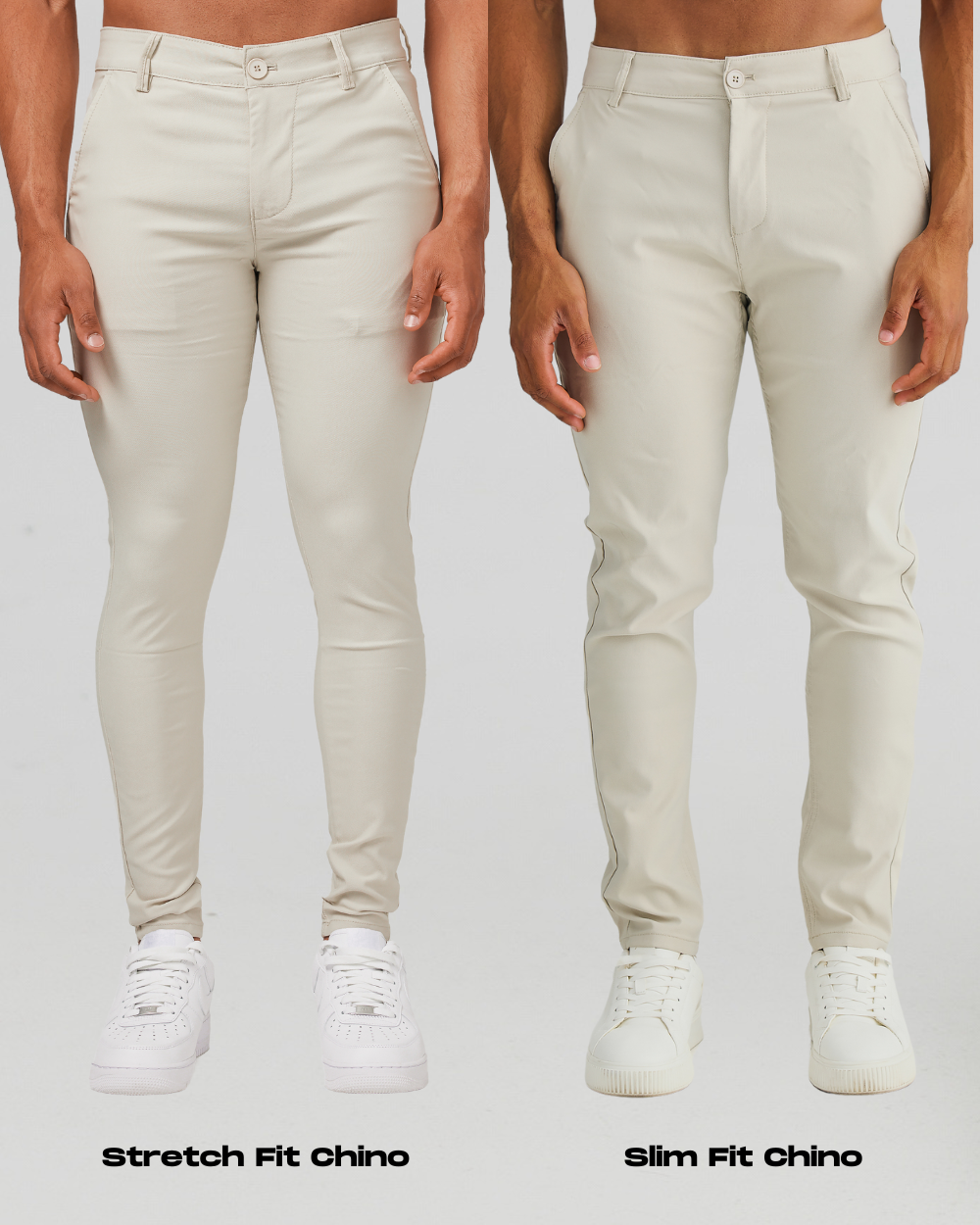 Pantalon chino coupe slim couleur sable