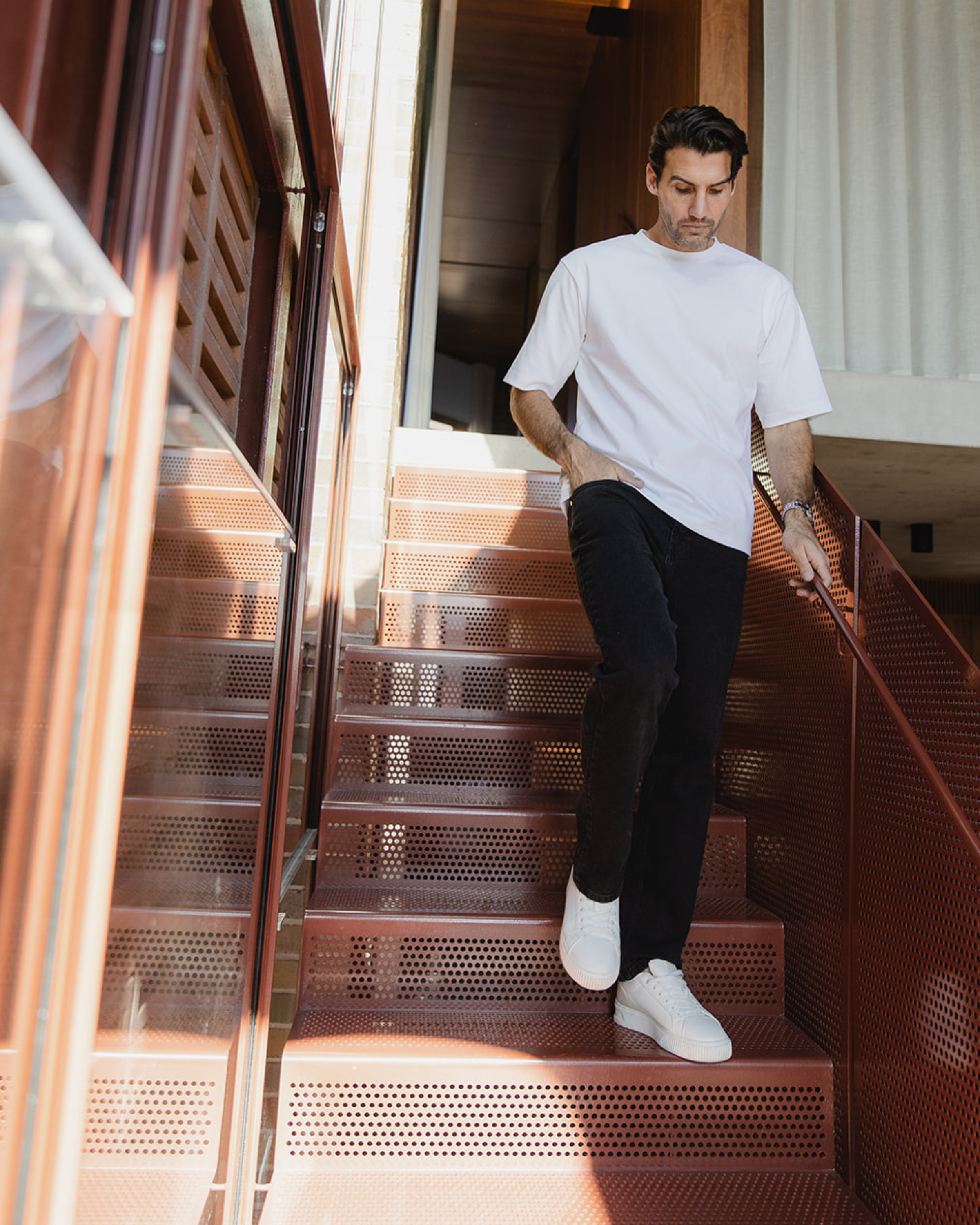 Jeans en denim noir vintage à coupe décontractée