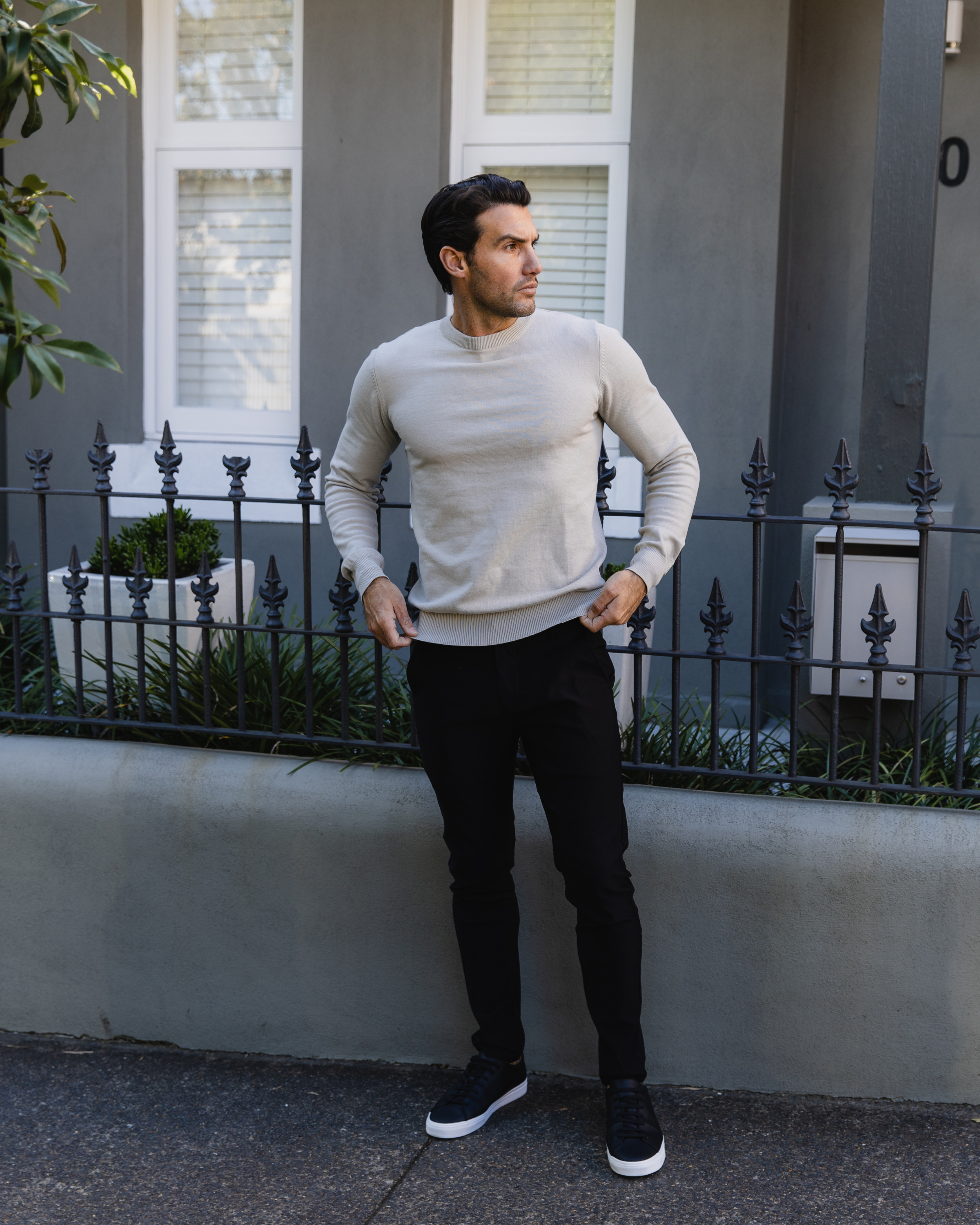 Chinos noirs à coupe slim