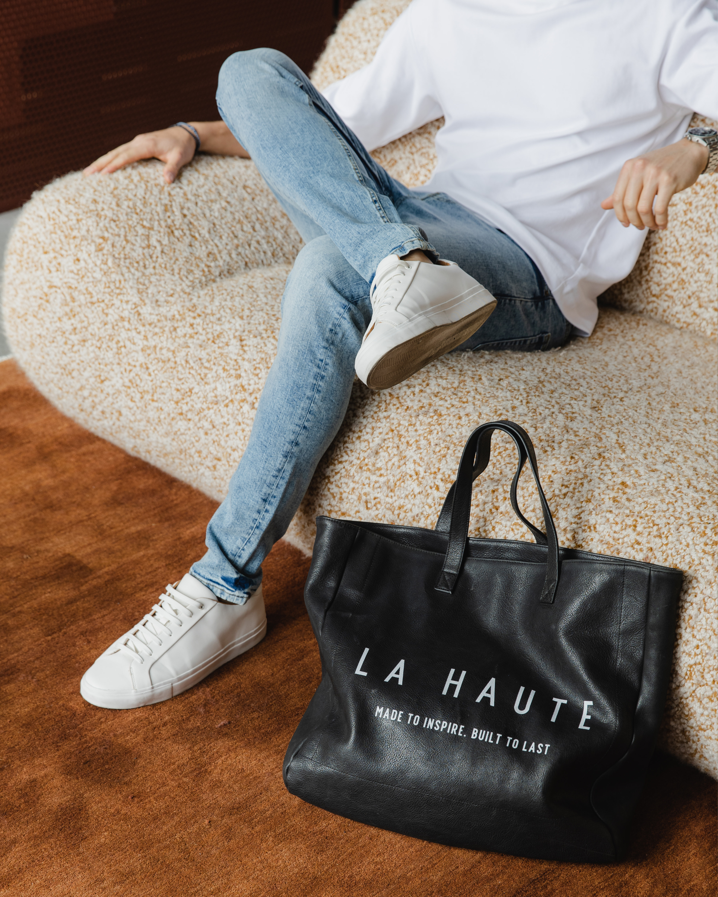 Jean à coupe slim bleu vintage intemporel