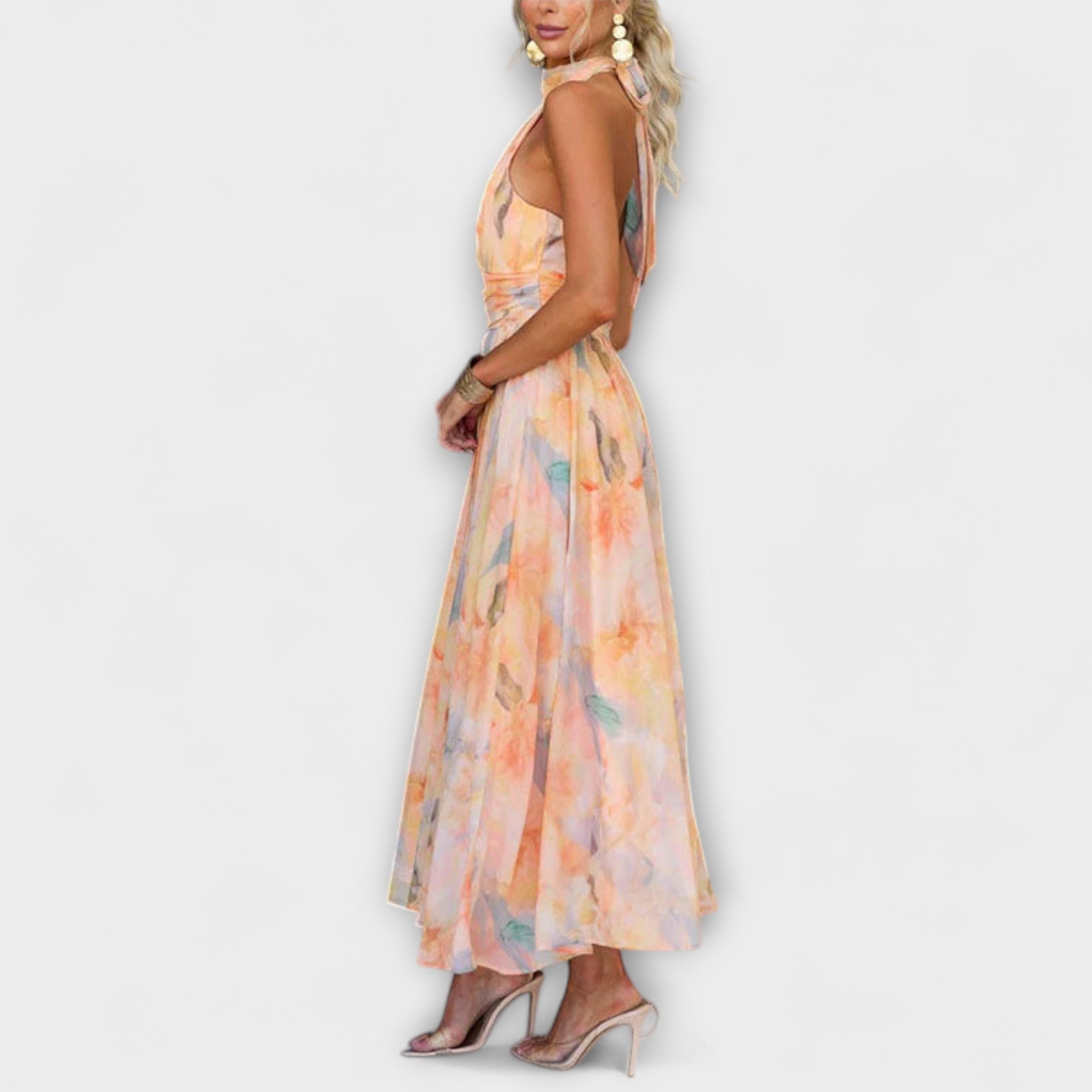 Robe longue de LUXE IVY à imprimé aquarelle