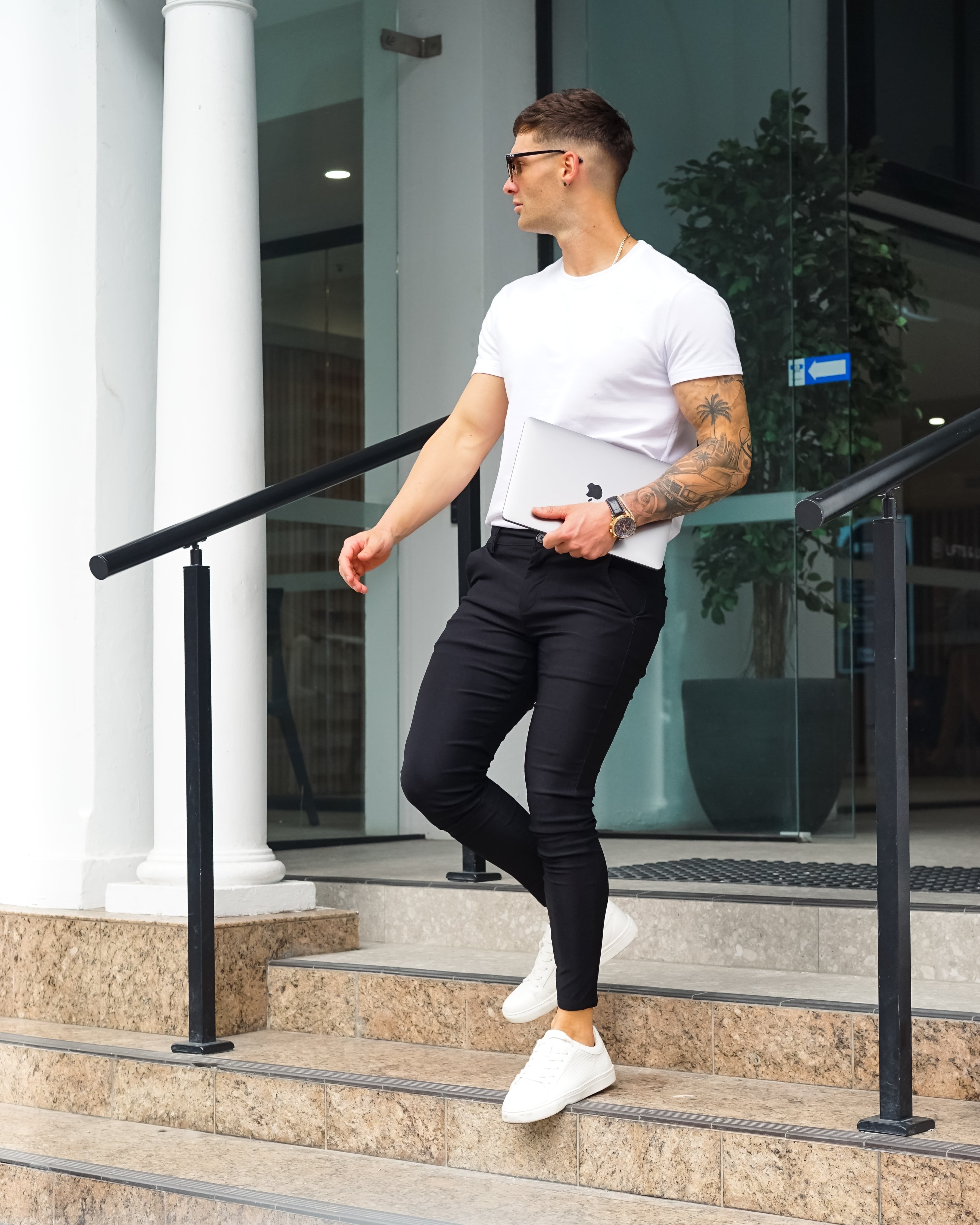 Pantalon chino noir à coupe skinny