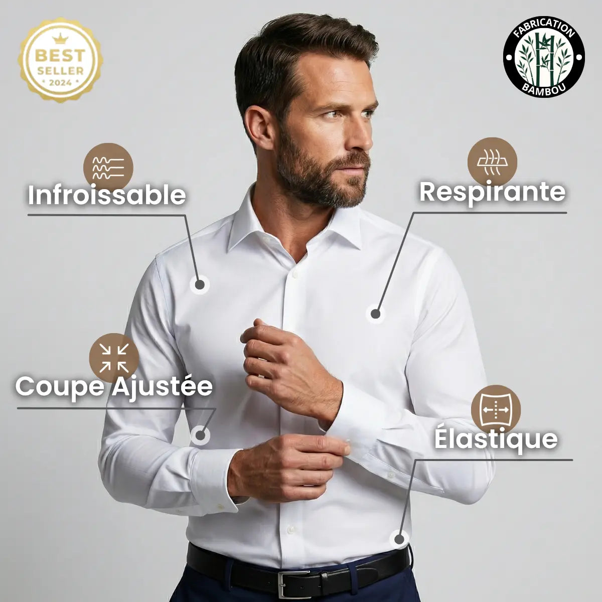 Chemise ÉCLAT Infroissable Coupe Slim