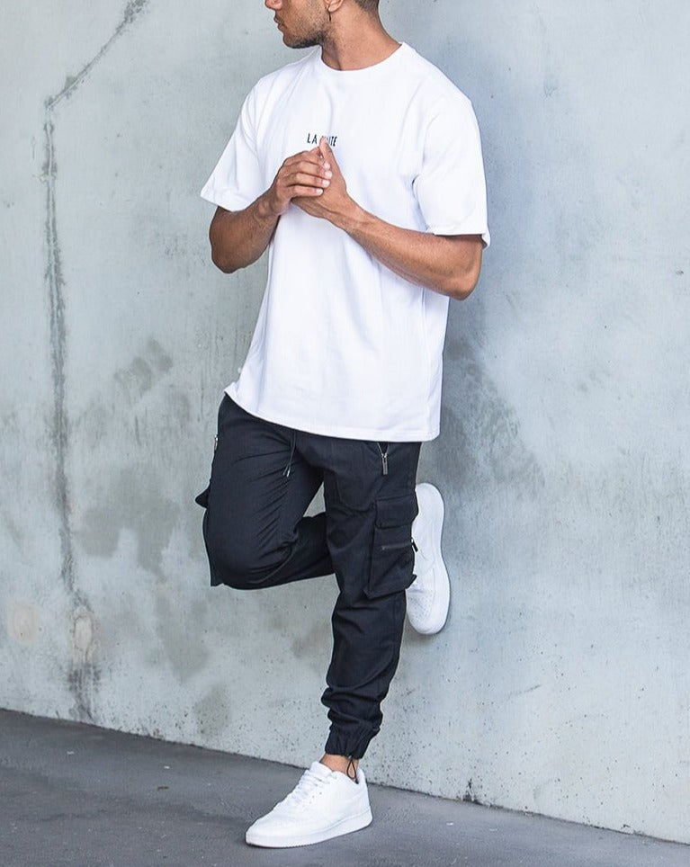 Pantalon cargo noir épuré 2.0