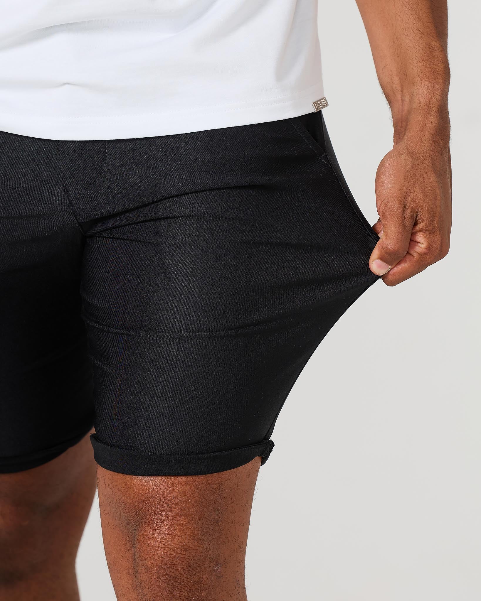Shorts chinos noirs en stretch - Confortables et flexibles pour un usage quotidien