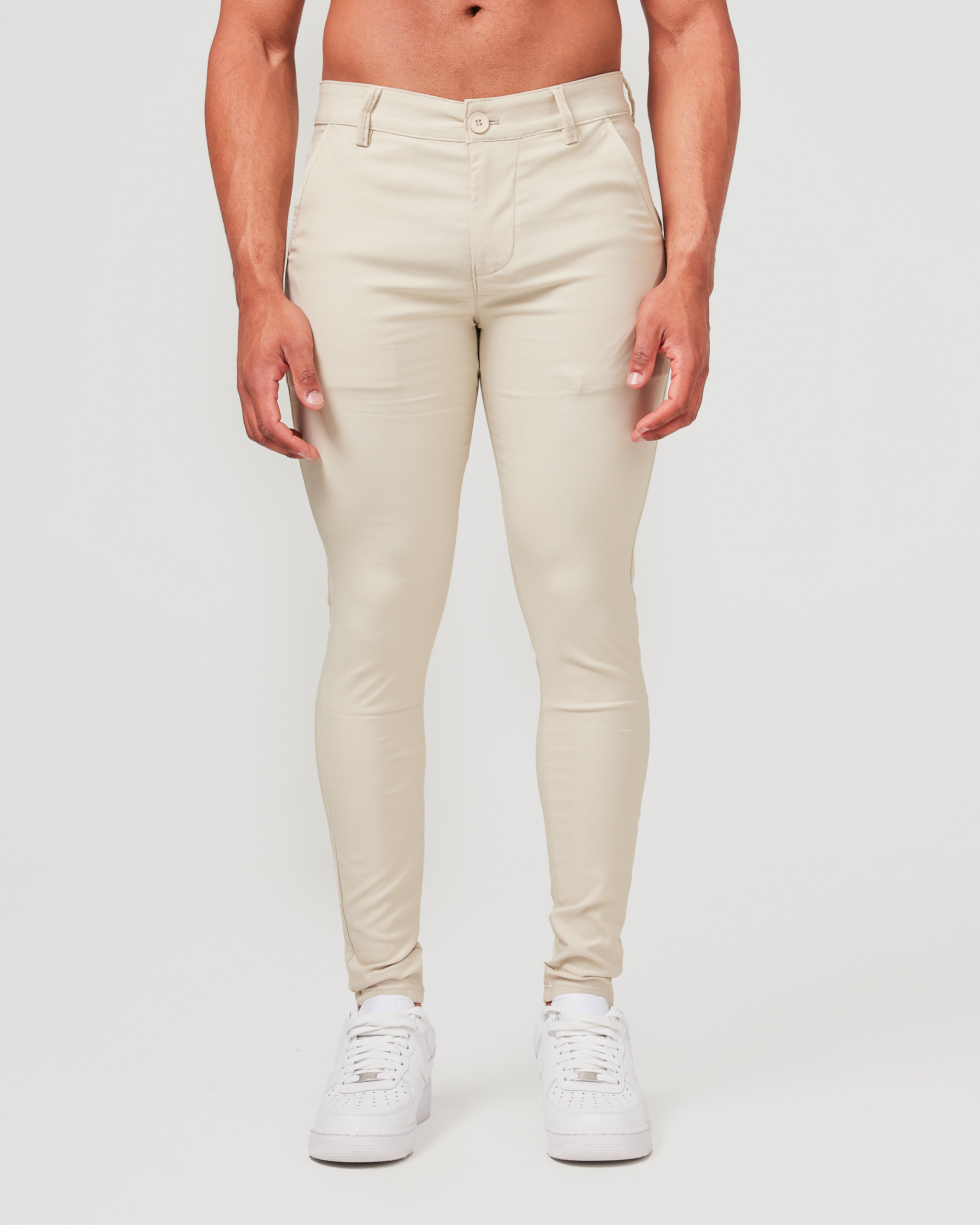 Chinos à coupe skinny couleur sable