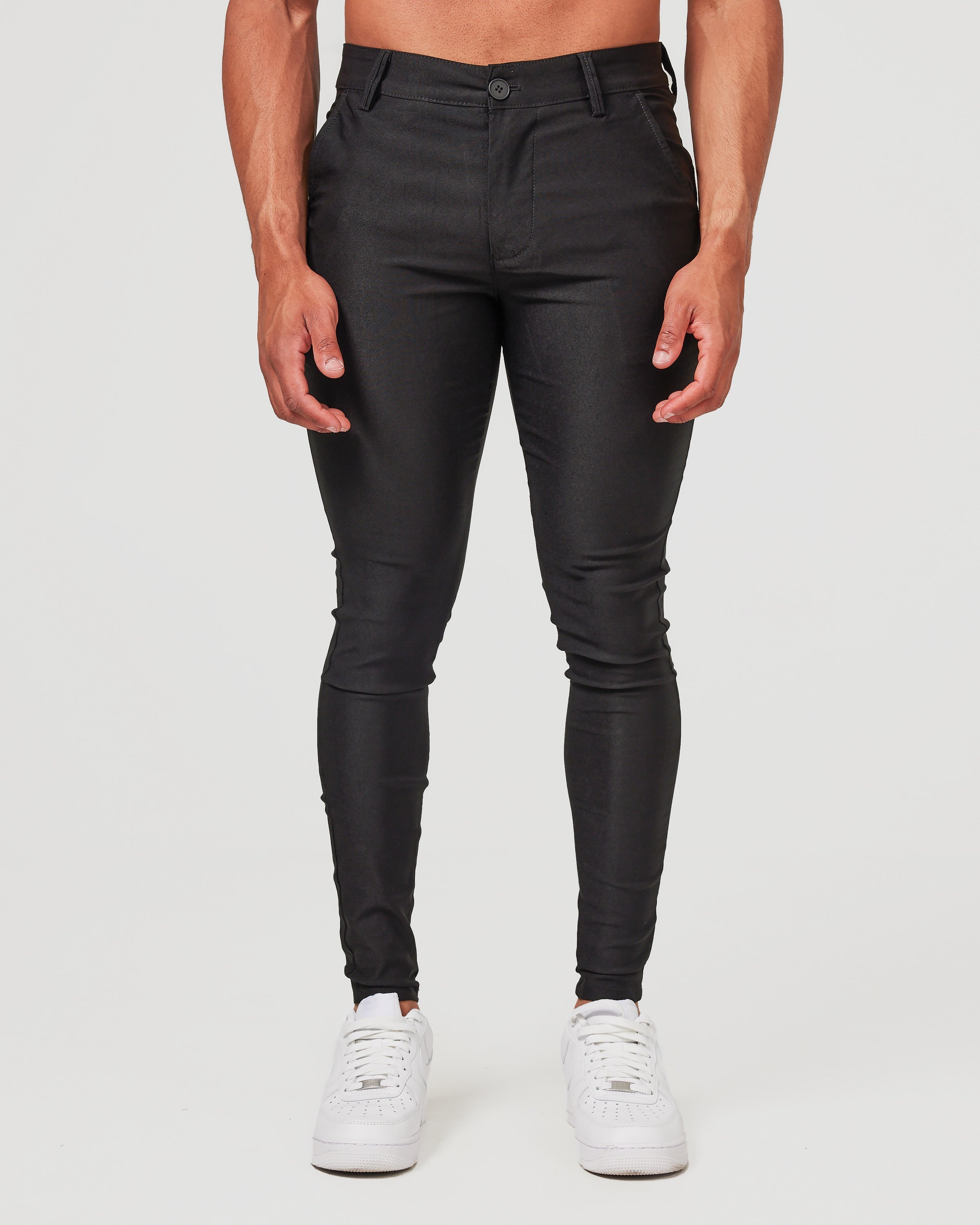 Pantalon chino noir à coupe skinny