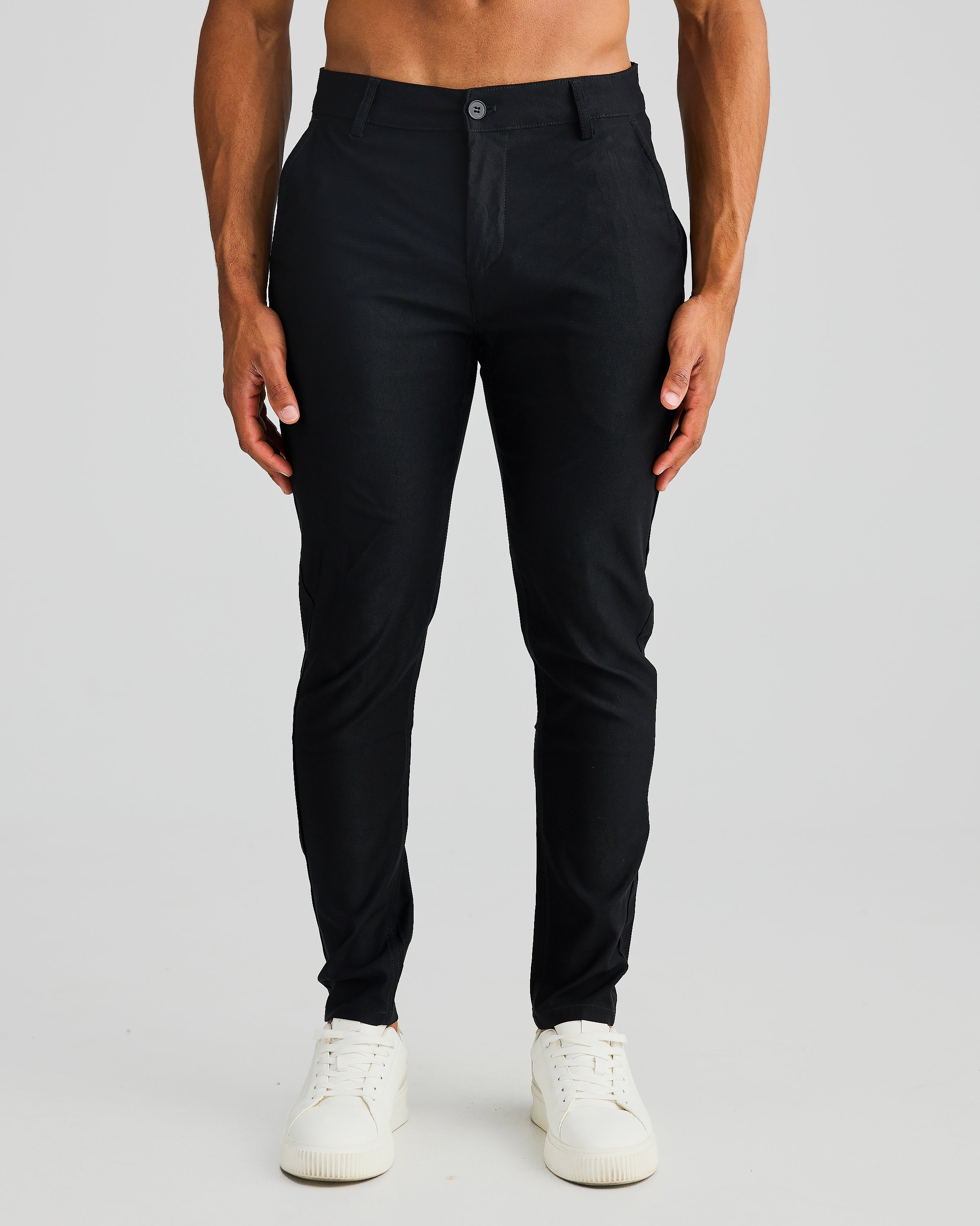 Chinos noirs à coupe slim