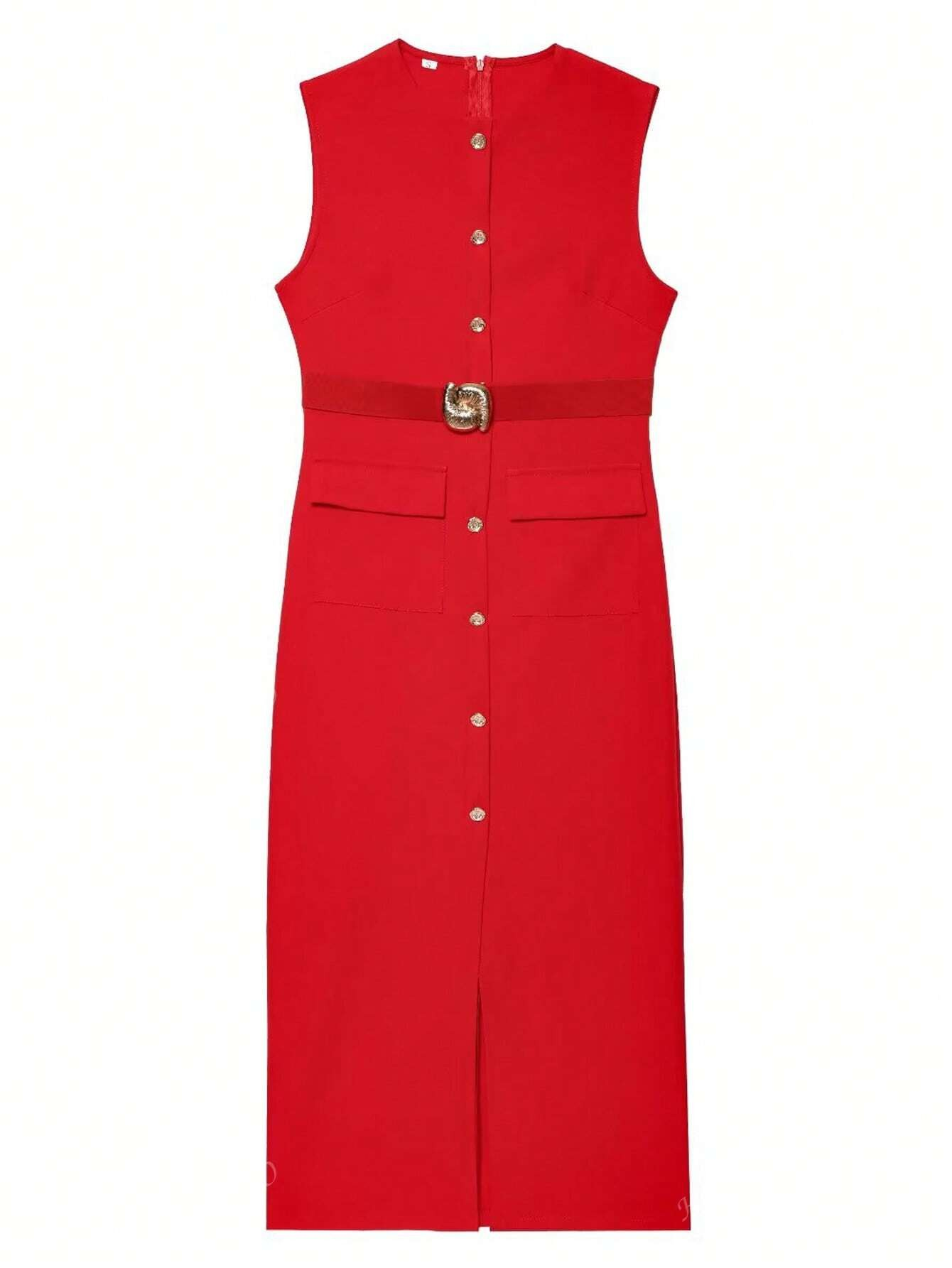 Robe Midi MIRELLA avec Ceinture et Boutons