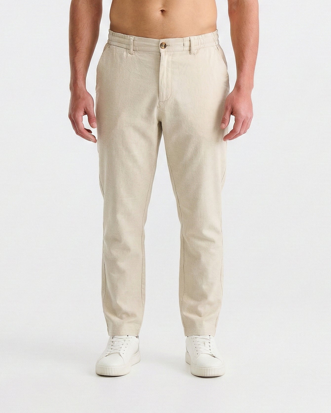 Pantalon en lin couleur sable