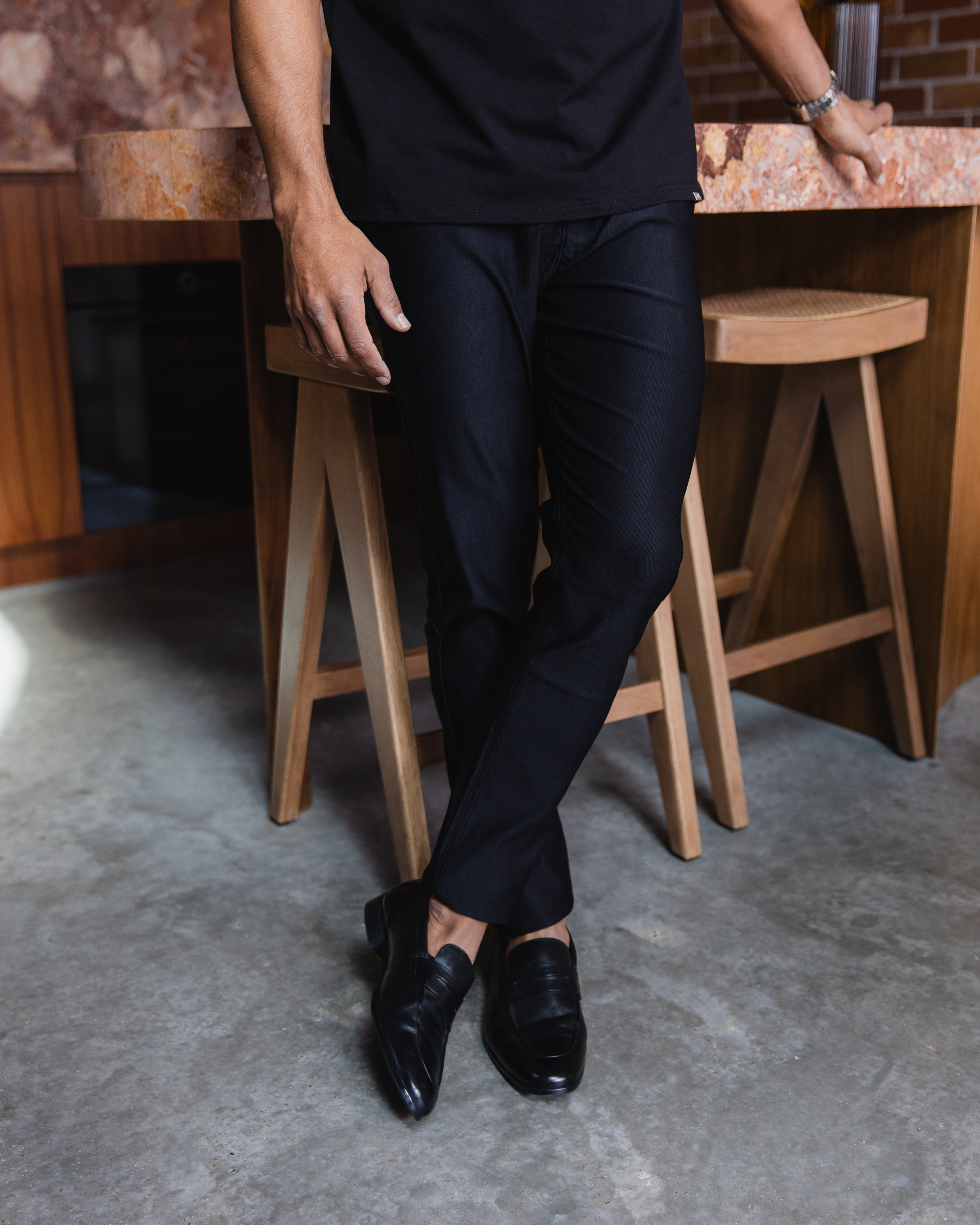 Chinos noirs à coupe slim