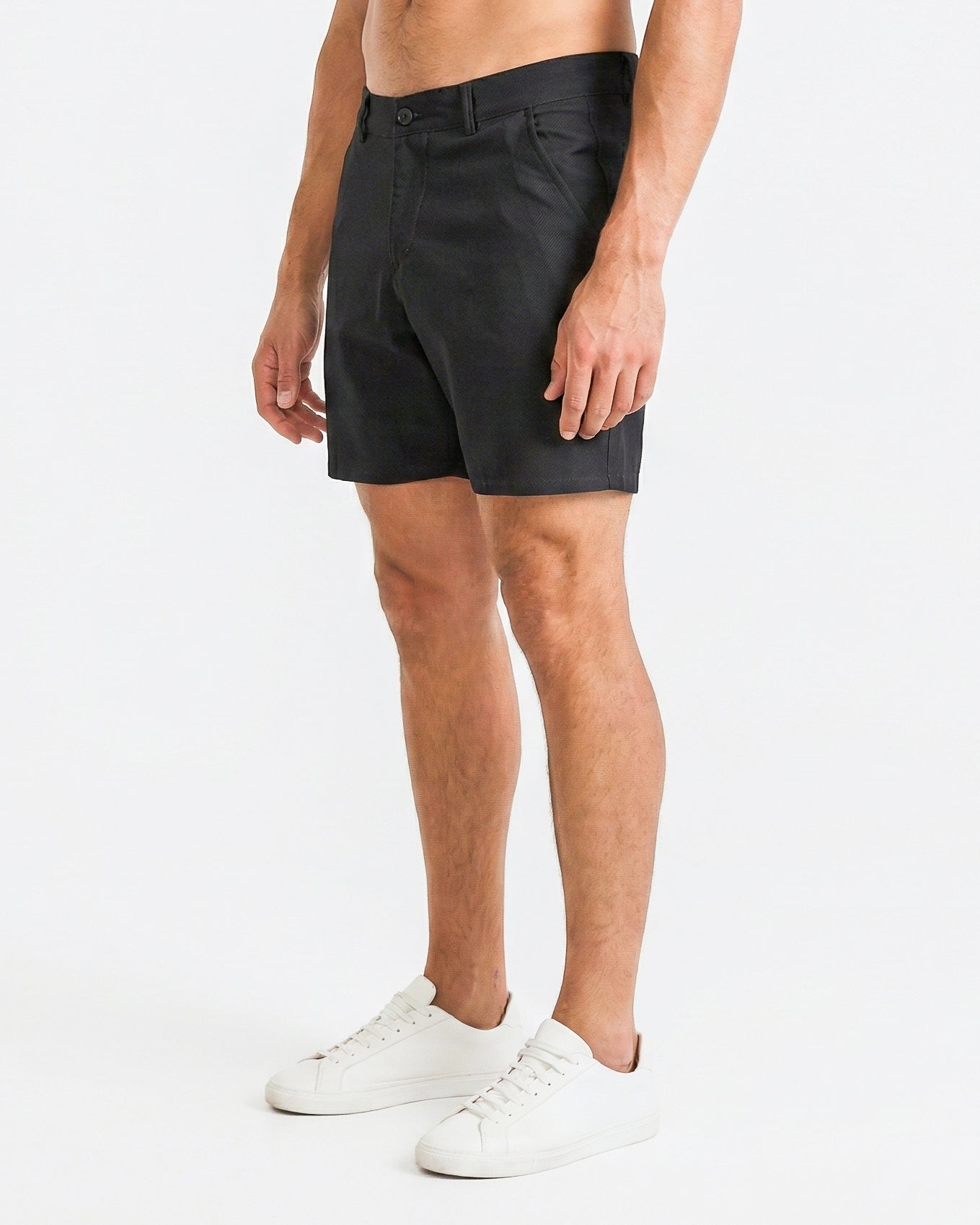 Shorts chinos noirs à coupe slim et stretch