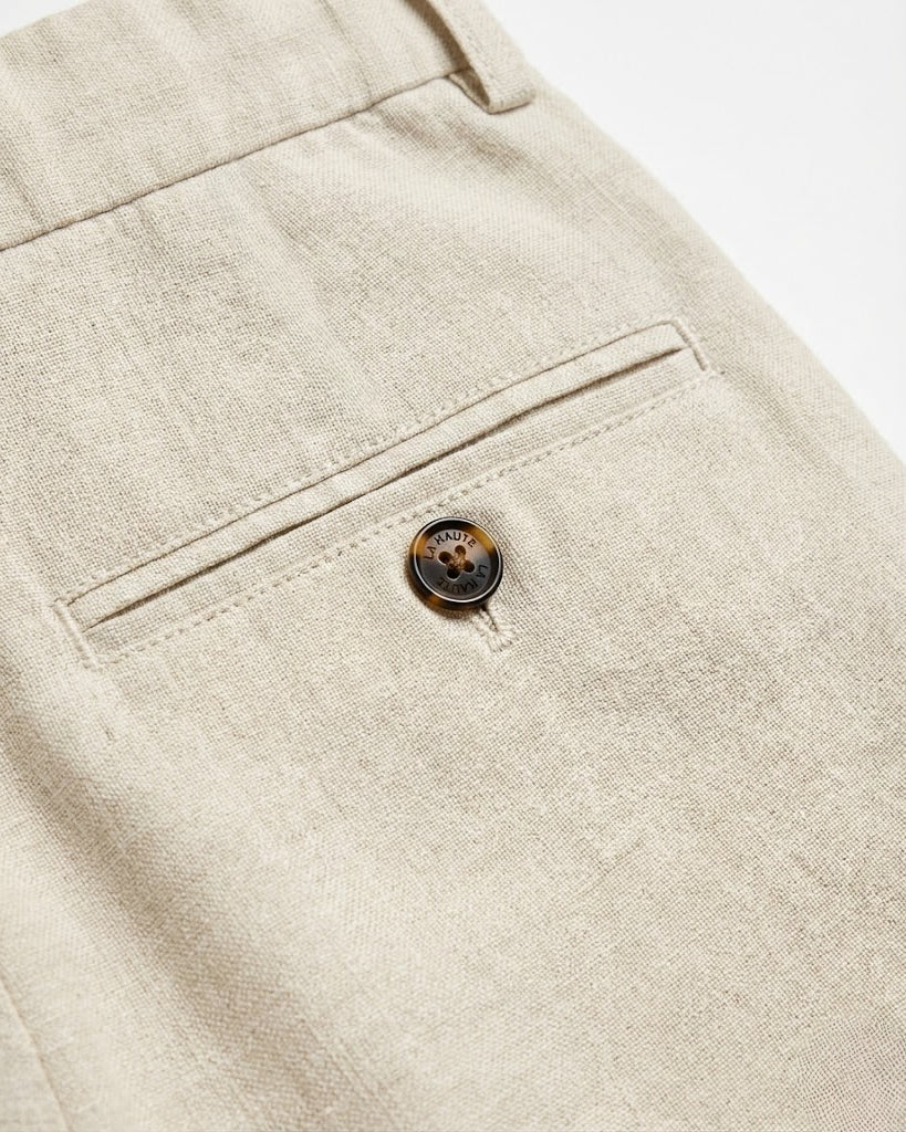 Pantalon en lin couleur sable