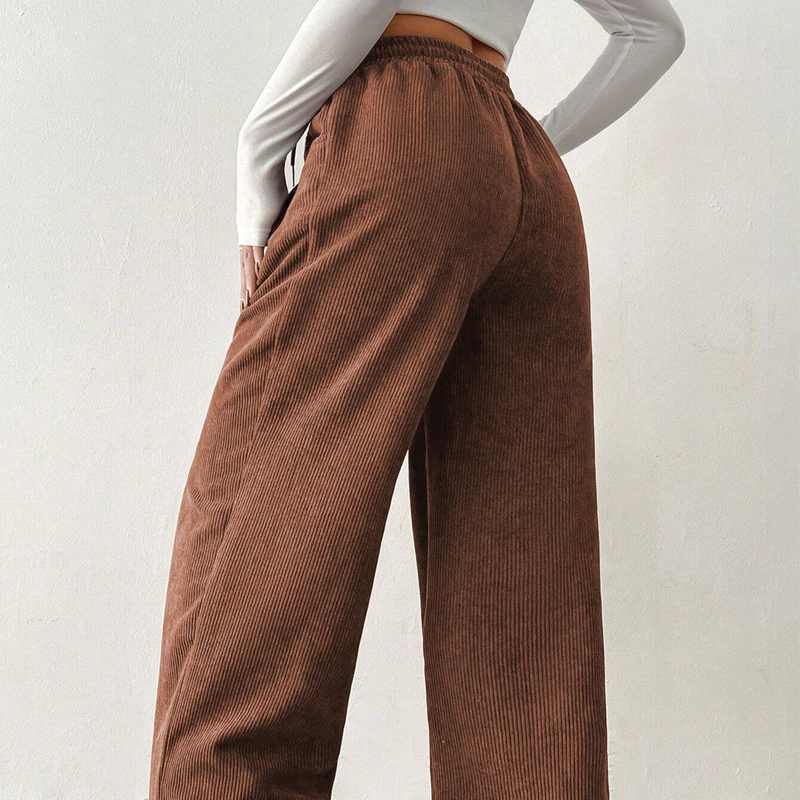 Pantalon en velours côtelé coupe ample ZELLE