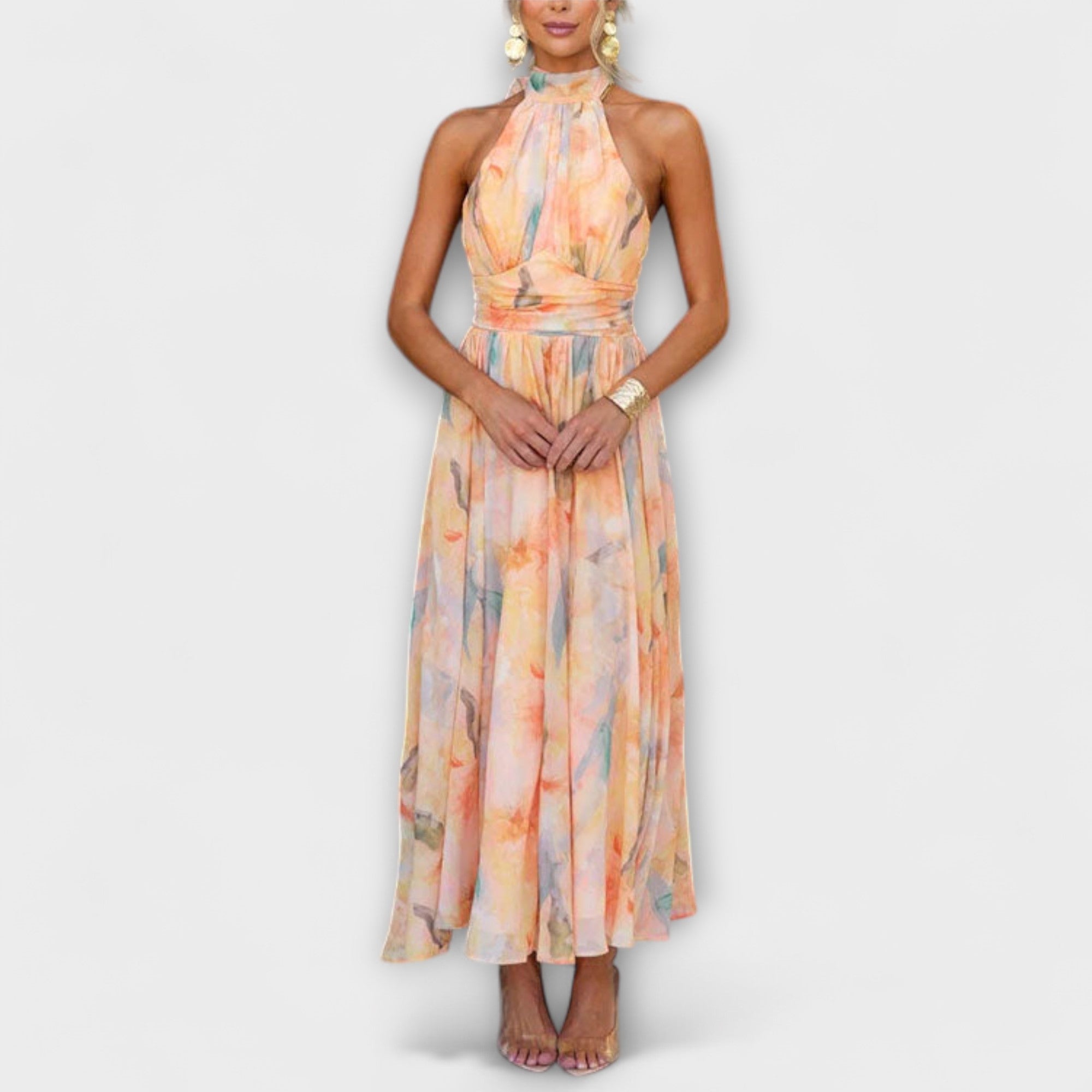 Robe longue de LUXE IVY à imprimé aquarelle