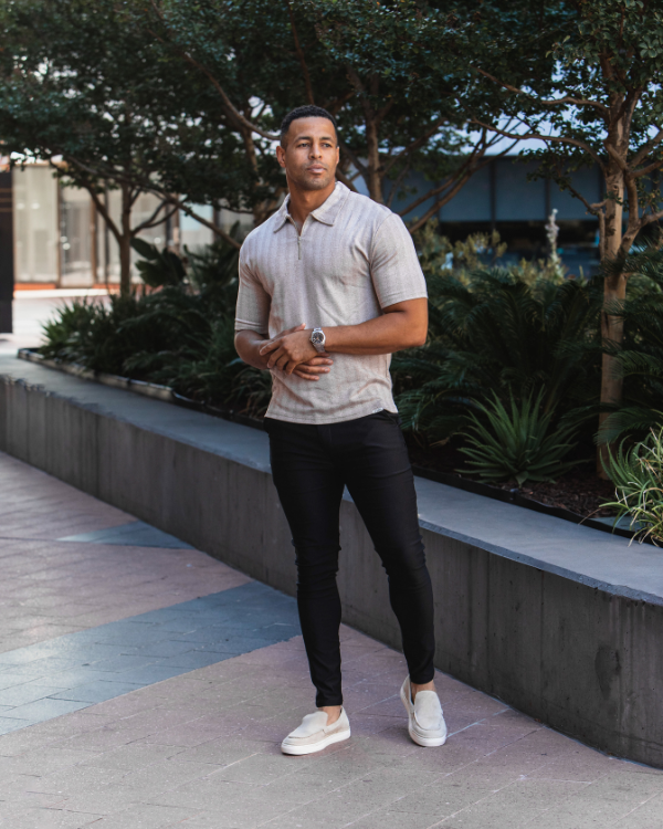 Pantalon chino noir à coupe skinny