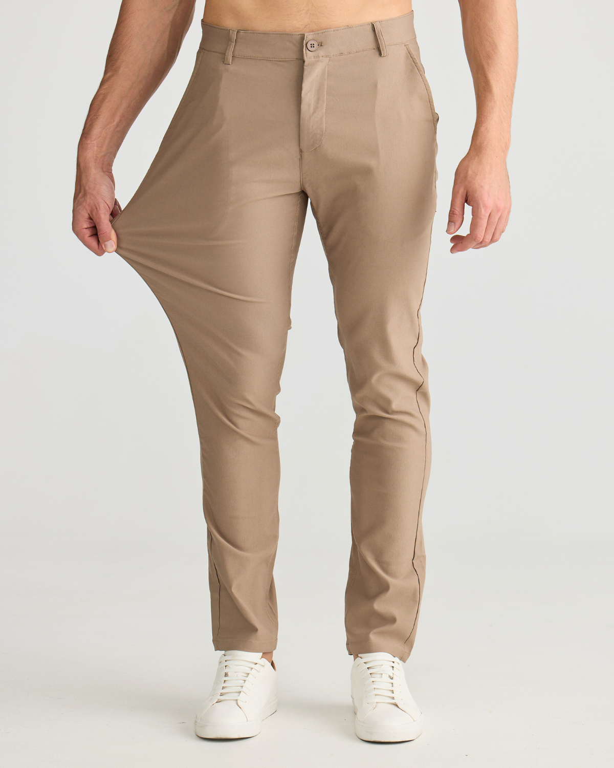Chinos kaki à coupe slim