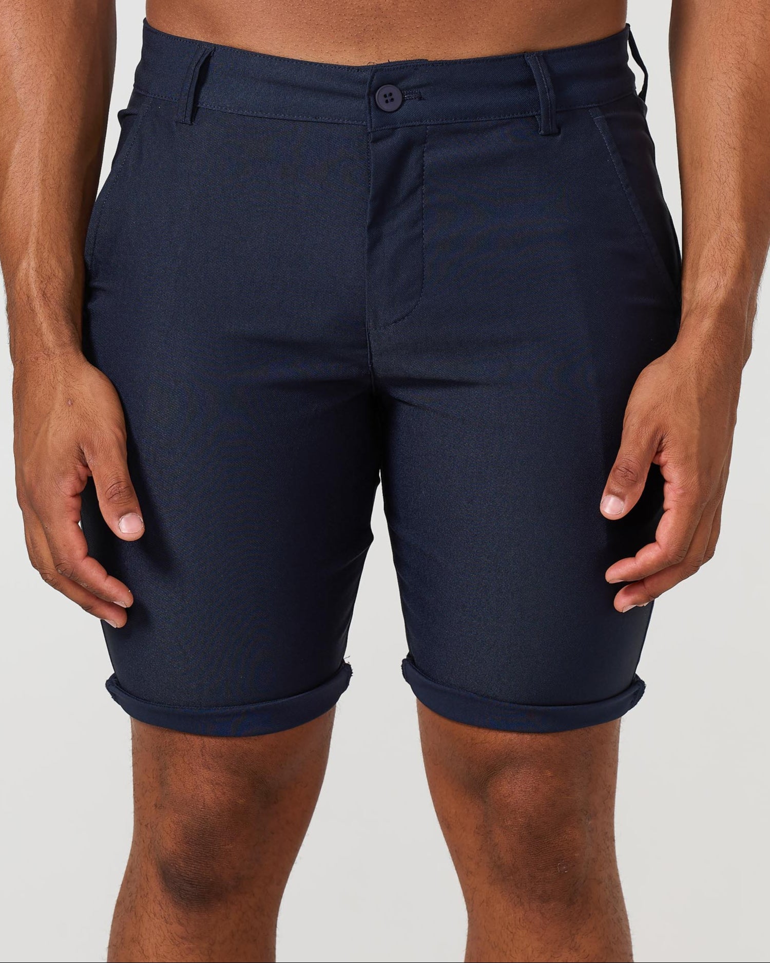 Shorts chino stretch bleu marine - Confort tout au long de la journée et style classique