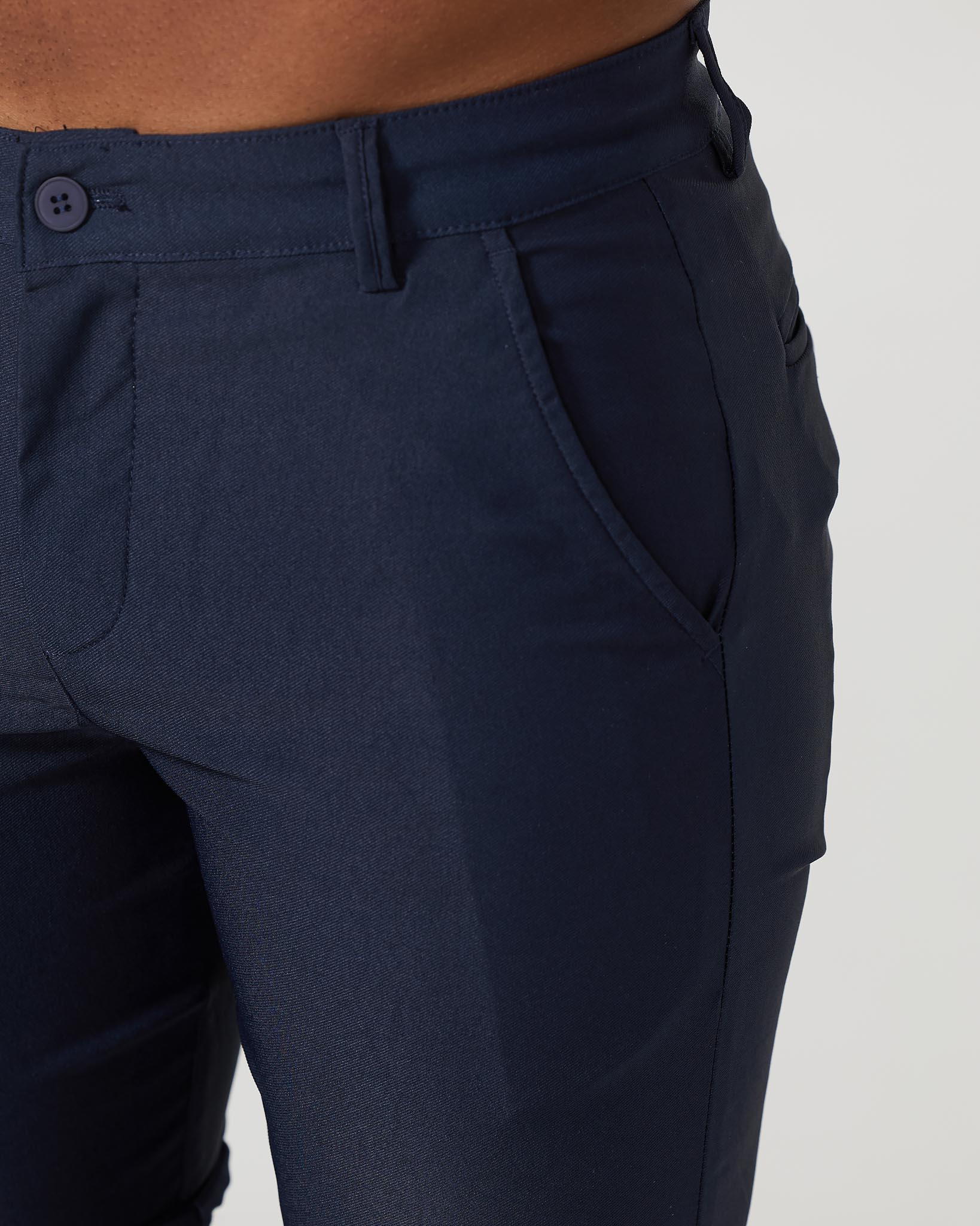 Shorts chino stretch bleu marine - Confort tout au long de la journée et style classique