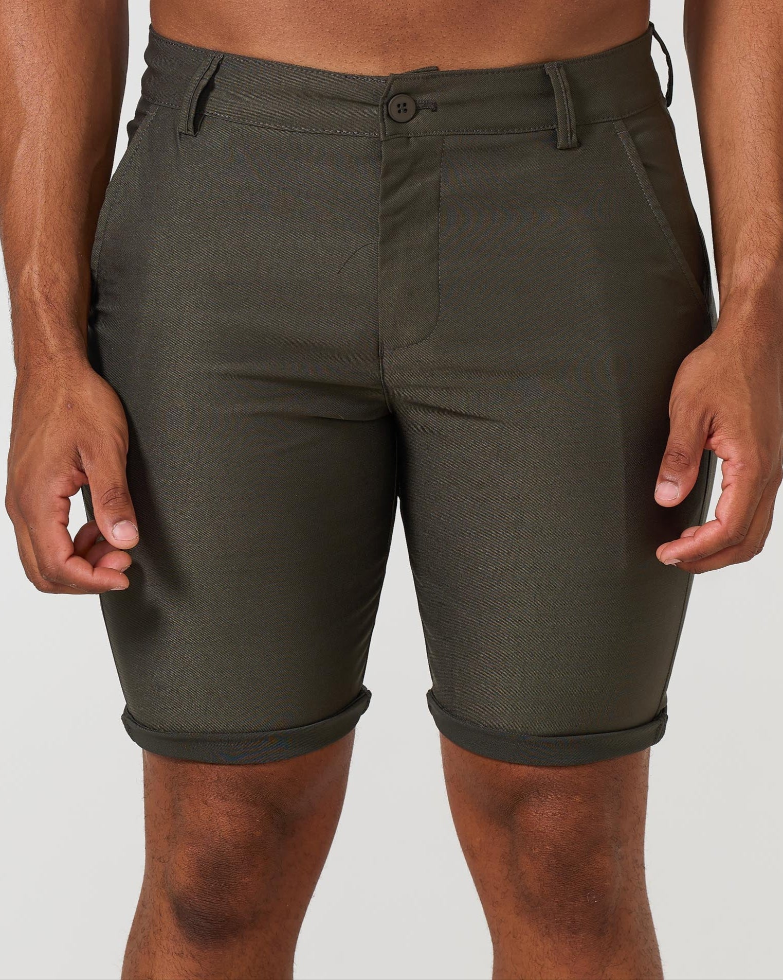 Shorts chinos stretch olive - Confortables et souples pour un usage quotidien