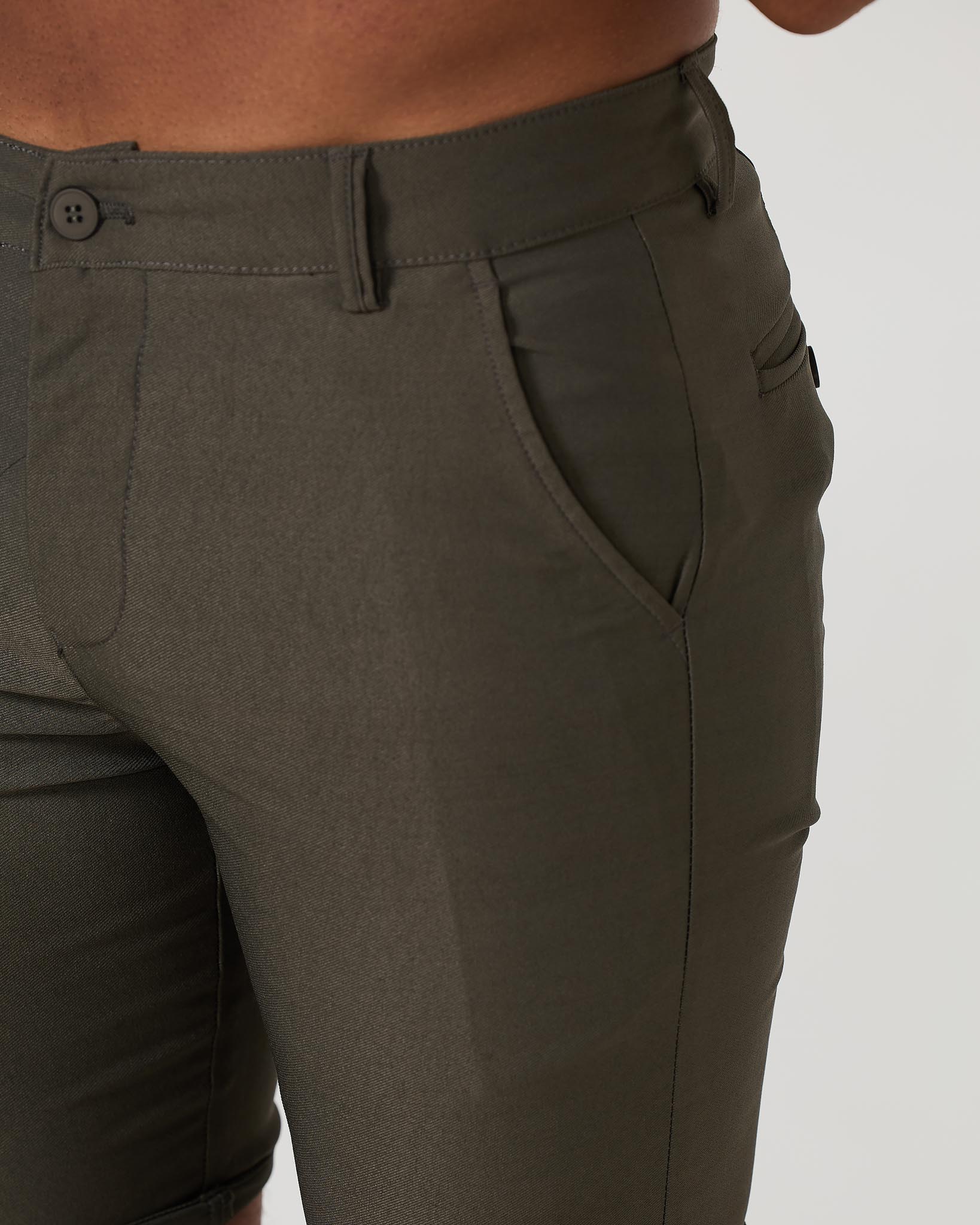 Shorts chinos stretch olive - Confortables et souples pour un usage quotidien