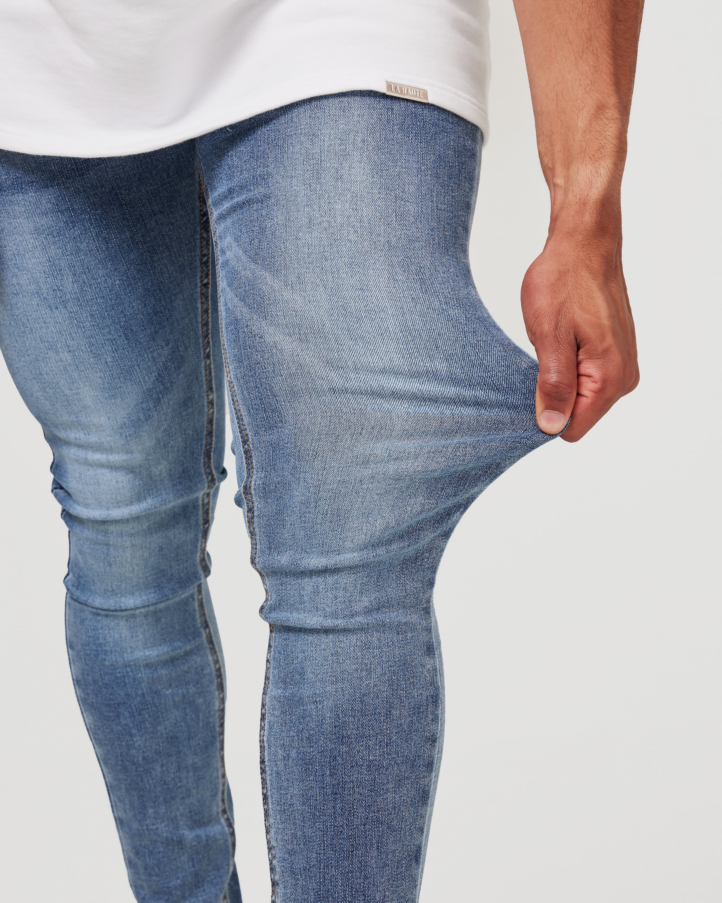 Jean skinny bleu délavé
