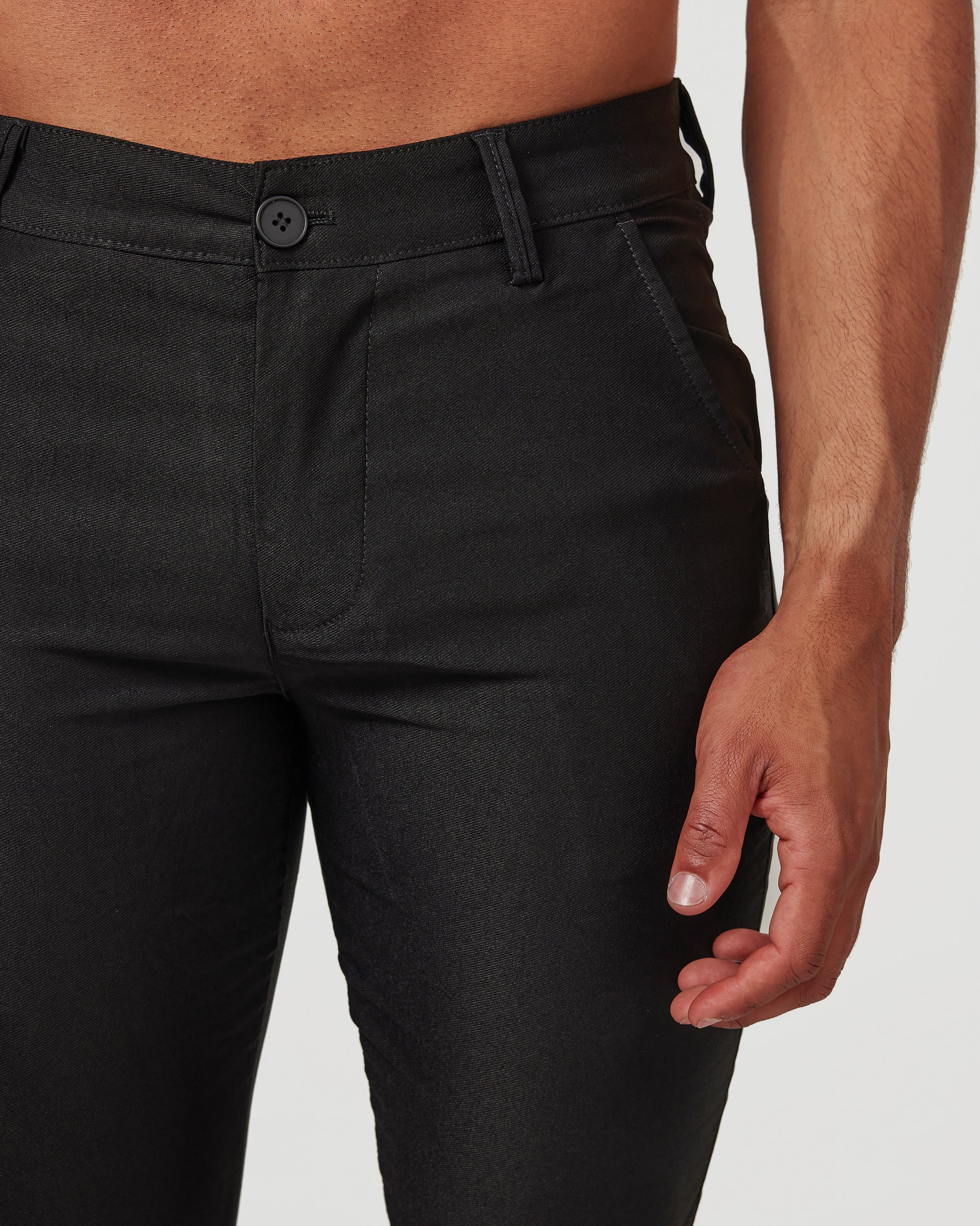Pantalon chino noir à coupe skinny
