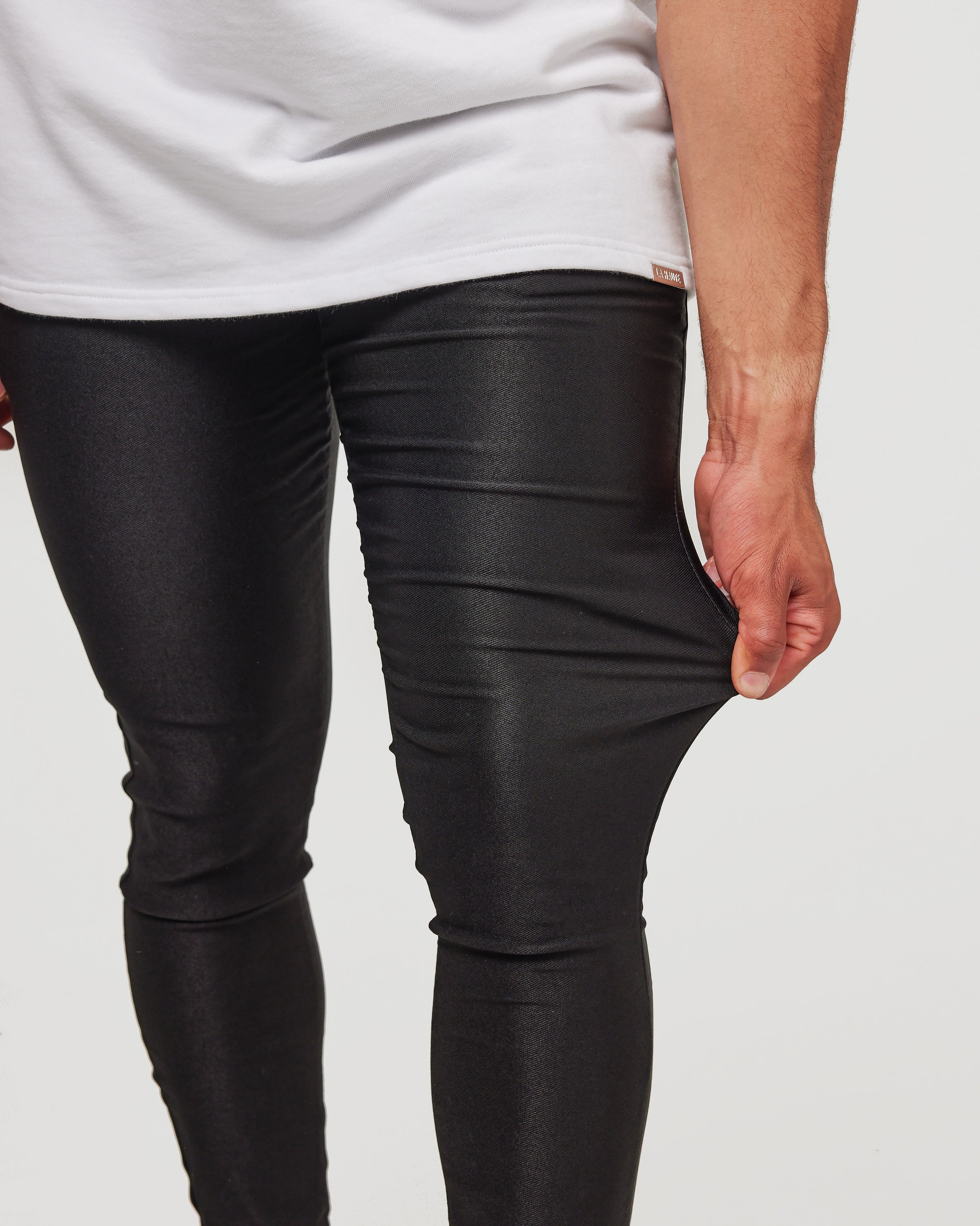 Pantalon chino noir à coupe skinny