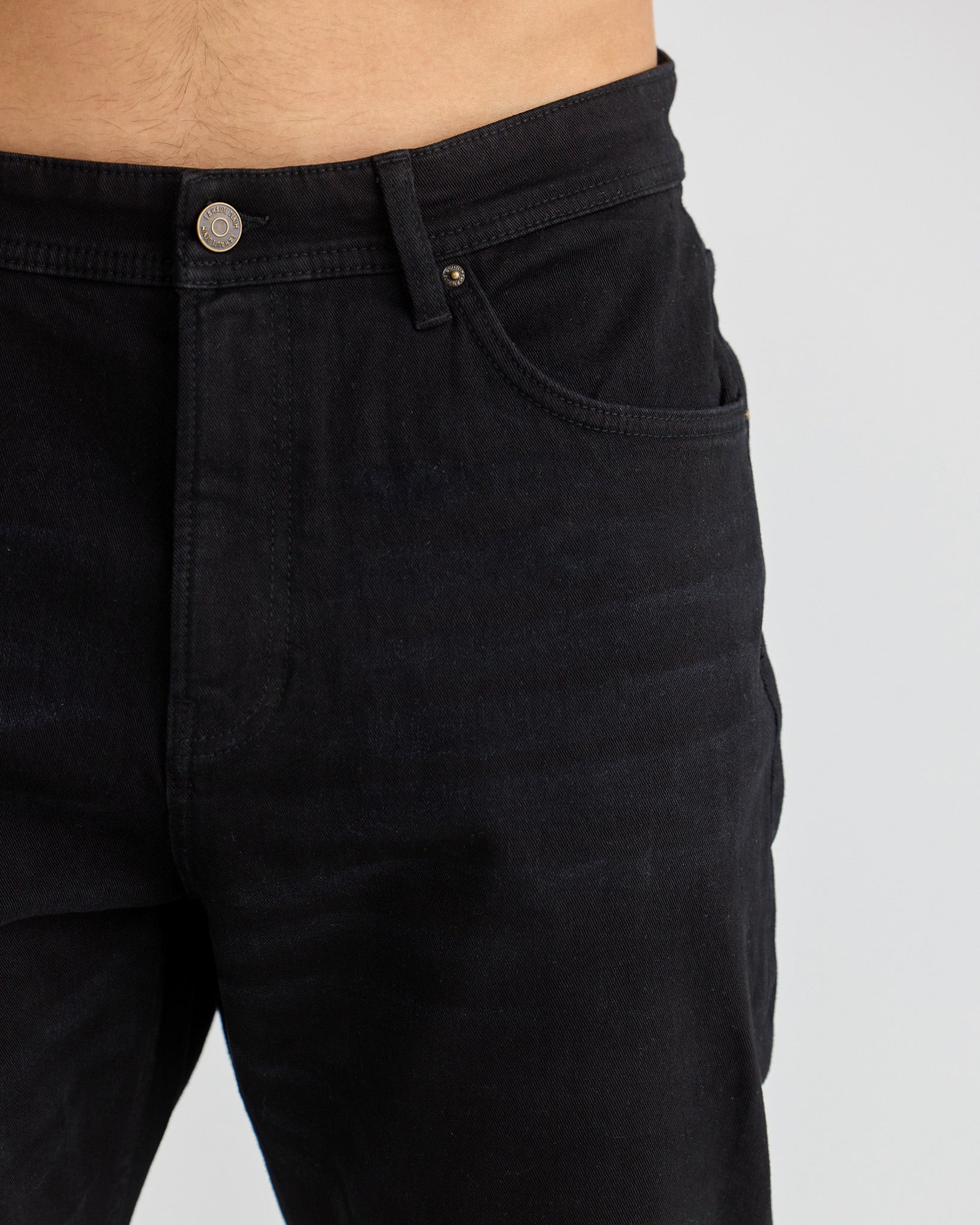 Jeans en denim noir vintage à coupe décontractée