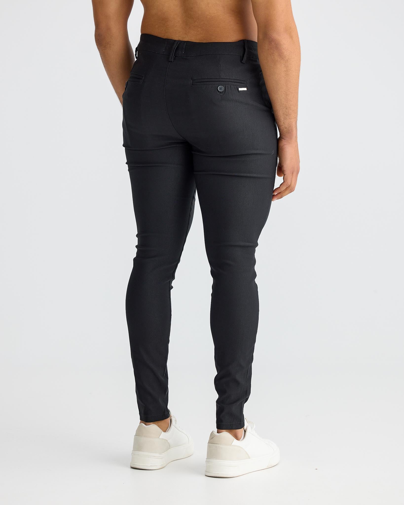 Pantalon chino noir à coupe skinny