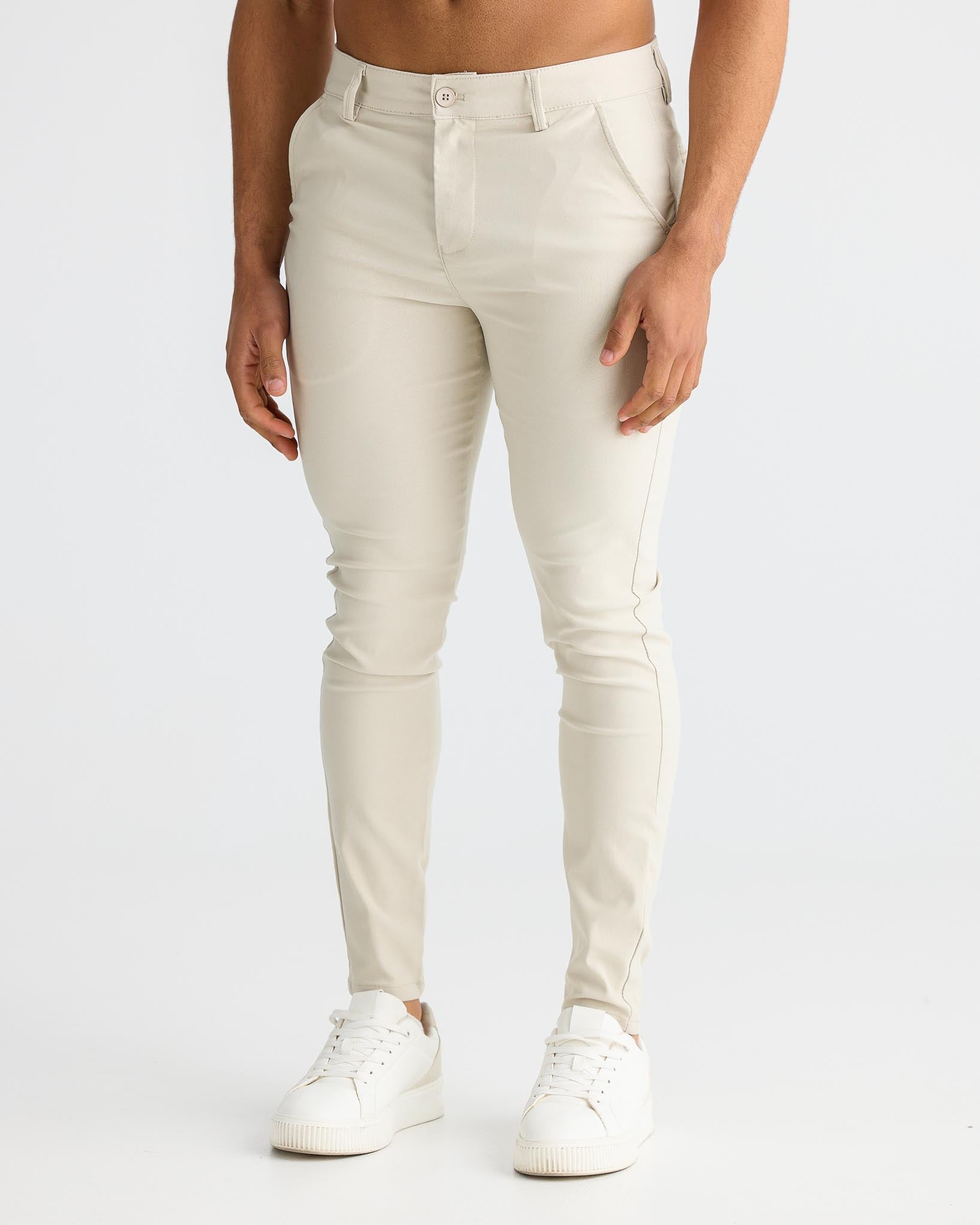 Chinos à coupe skinny couleur sable