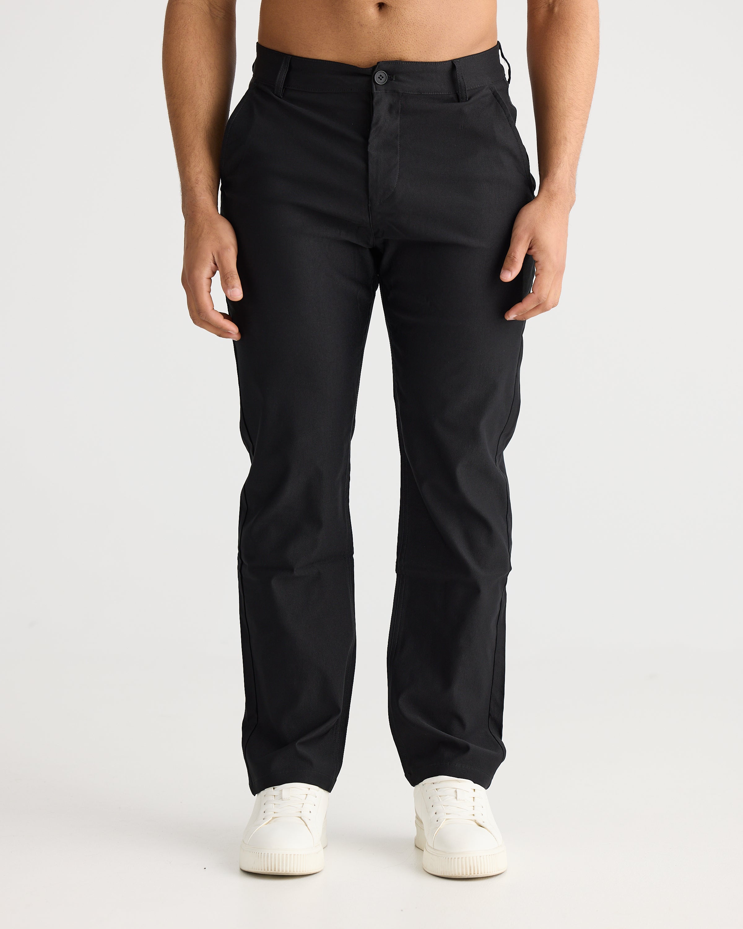 Chinos noirs à coupe décontractée