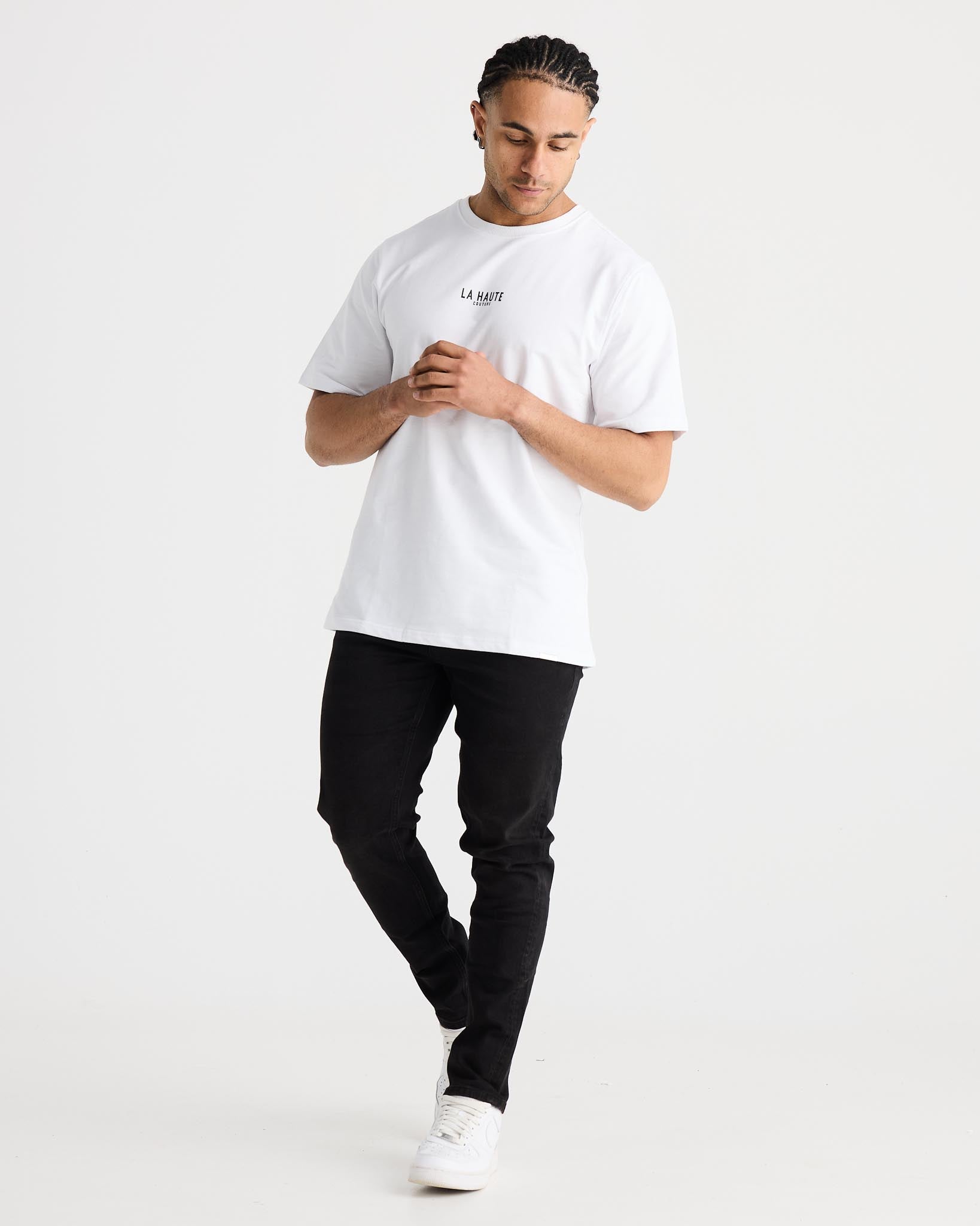 Jean noir à coupe slim d'inspiration vintage