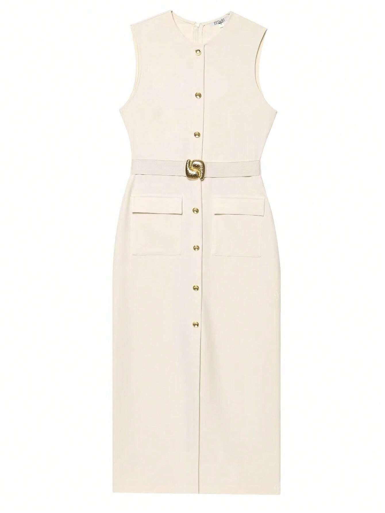 Robe Midi MIRELLA avec Ceinture et Boutons