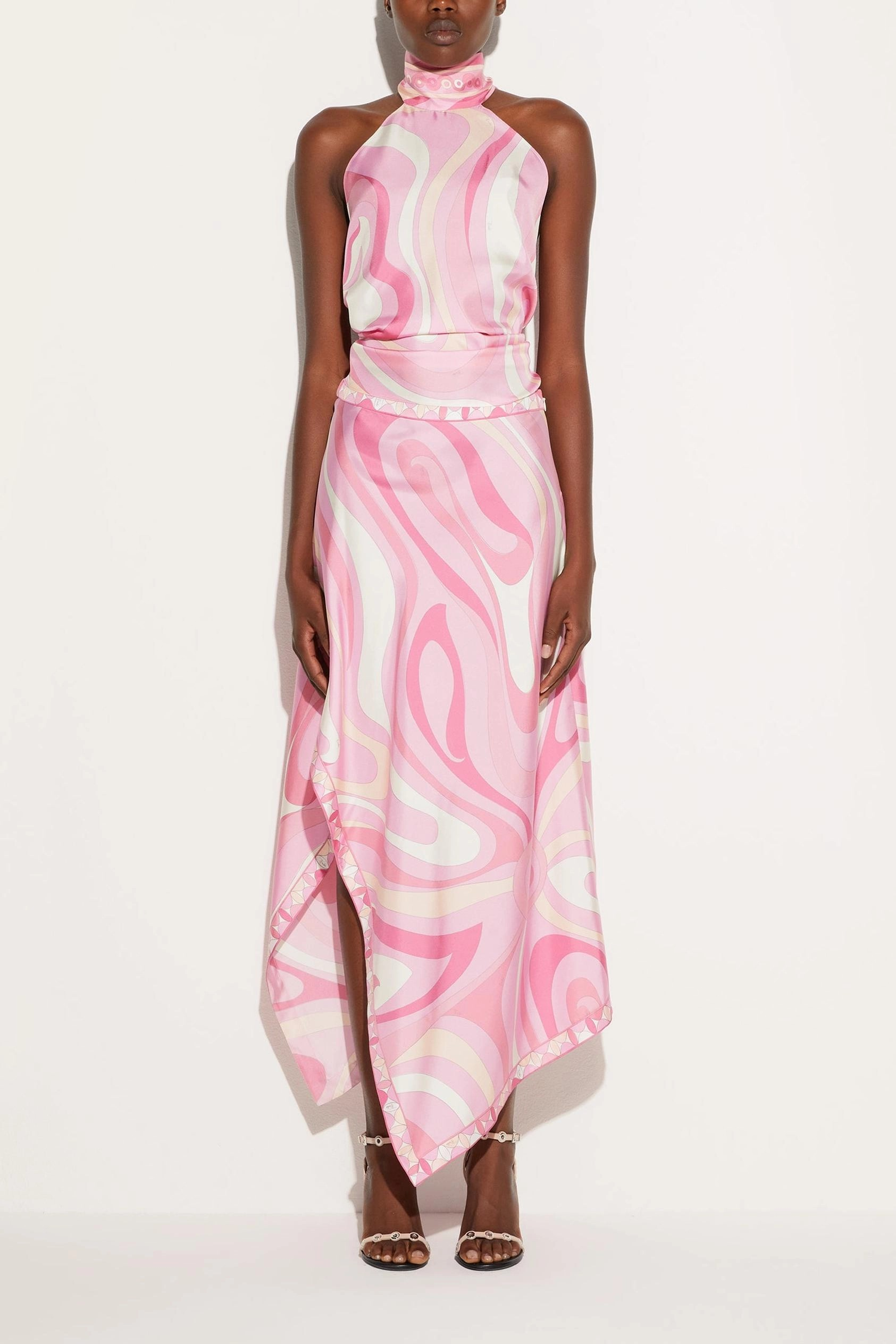 MIRAGE Top en satin et ensemble Midirok