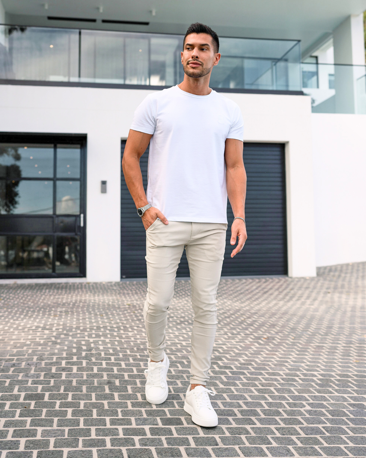 Chinos à coupe skinny couleur sable