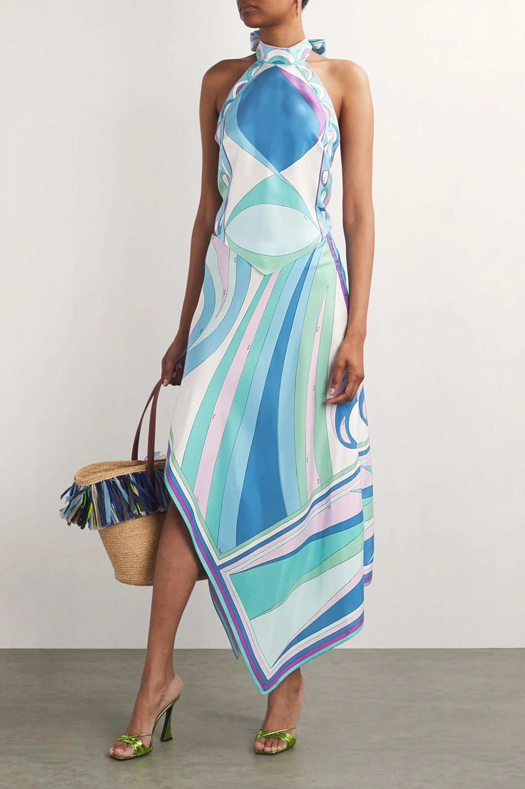 MIRAGE Top en satin et ensemble Midirok