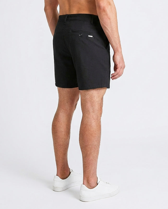 Shorts chinos noirs à coupe slim et stretch