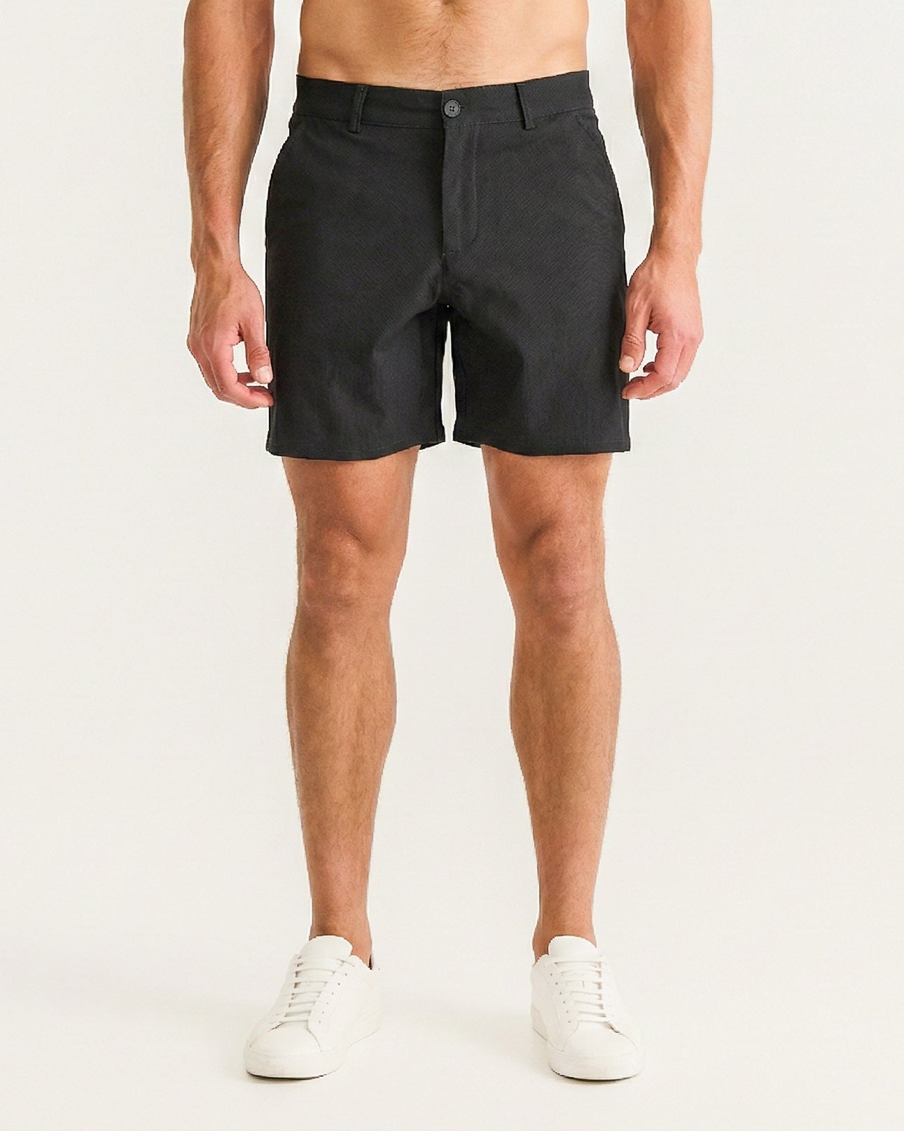 Shorts chinos noirs à coupe slim et stretch