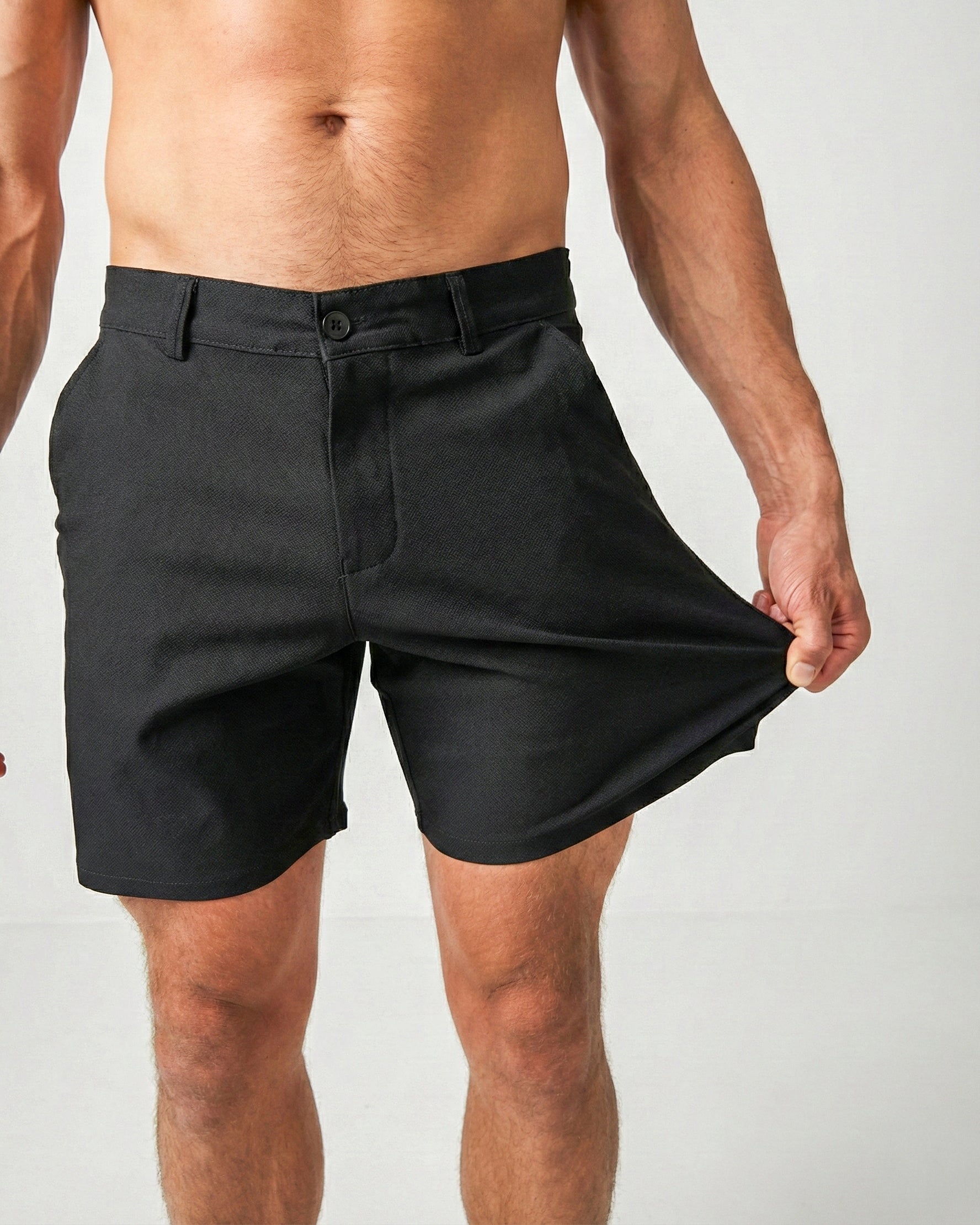 Shorts chinos noirs à coupe slim et stretch