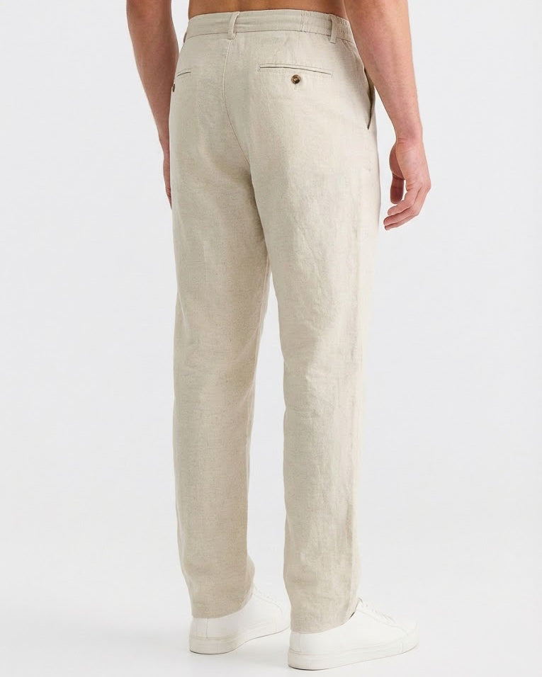 Pantalon en lin couleur sable