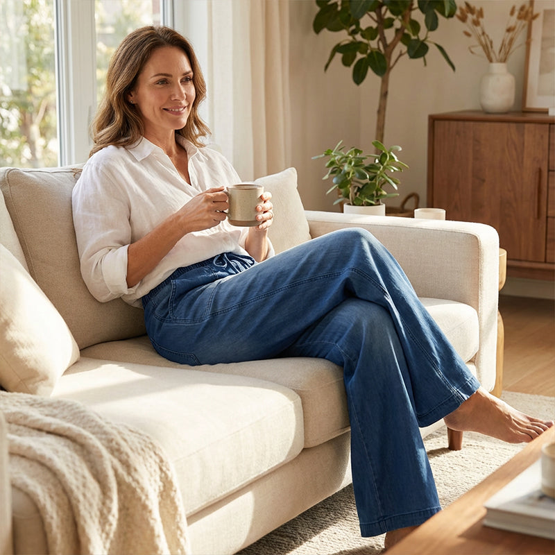 Jean en denim à jambes larges MANON